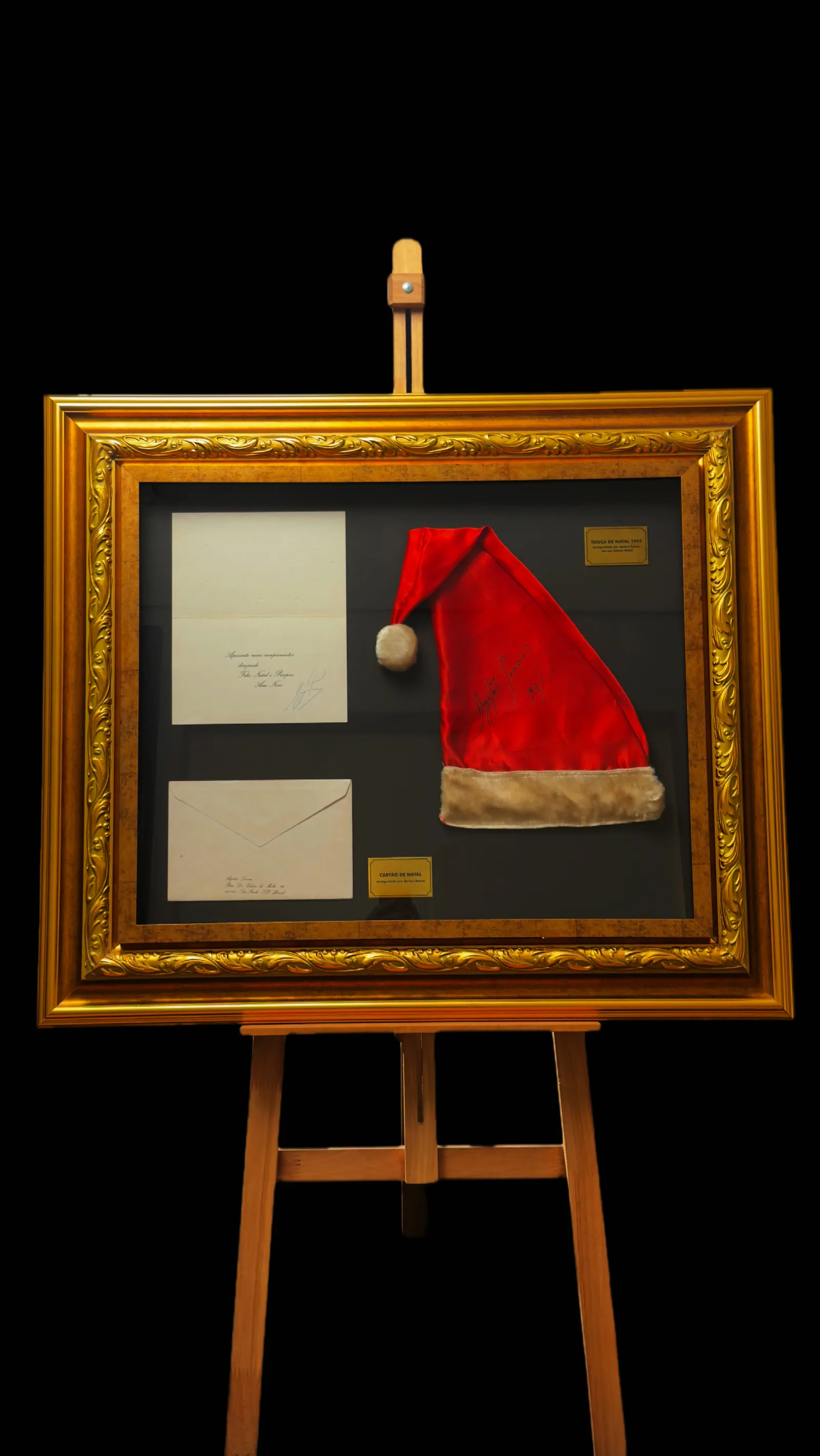 Ayrton Senna autógrafo – Touca e cartão de Natal 1993, Ayrton Senna