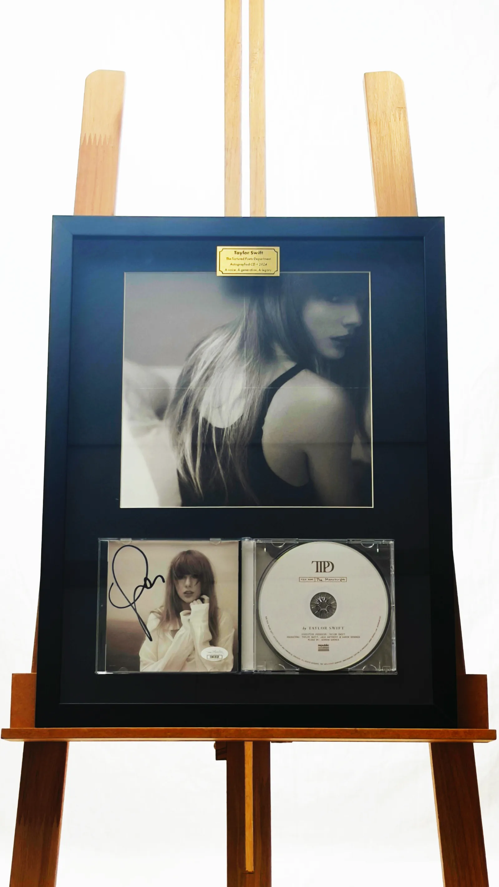Taylor Swift autógrafo – Quadro CD The Tortured Poets Department, Taylor Swift