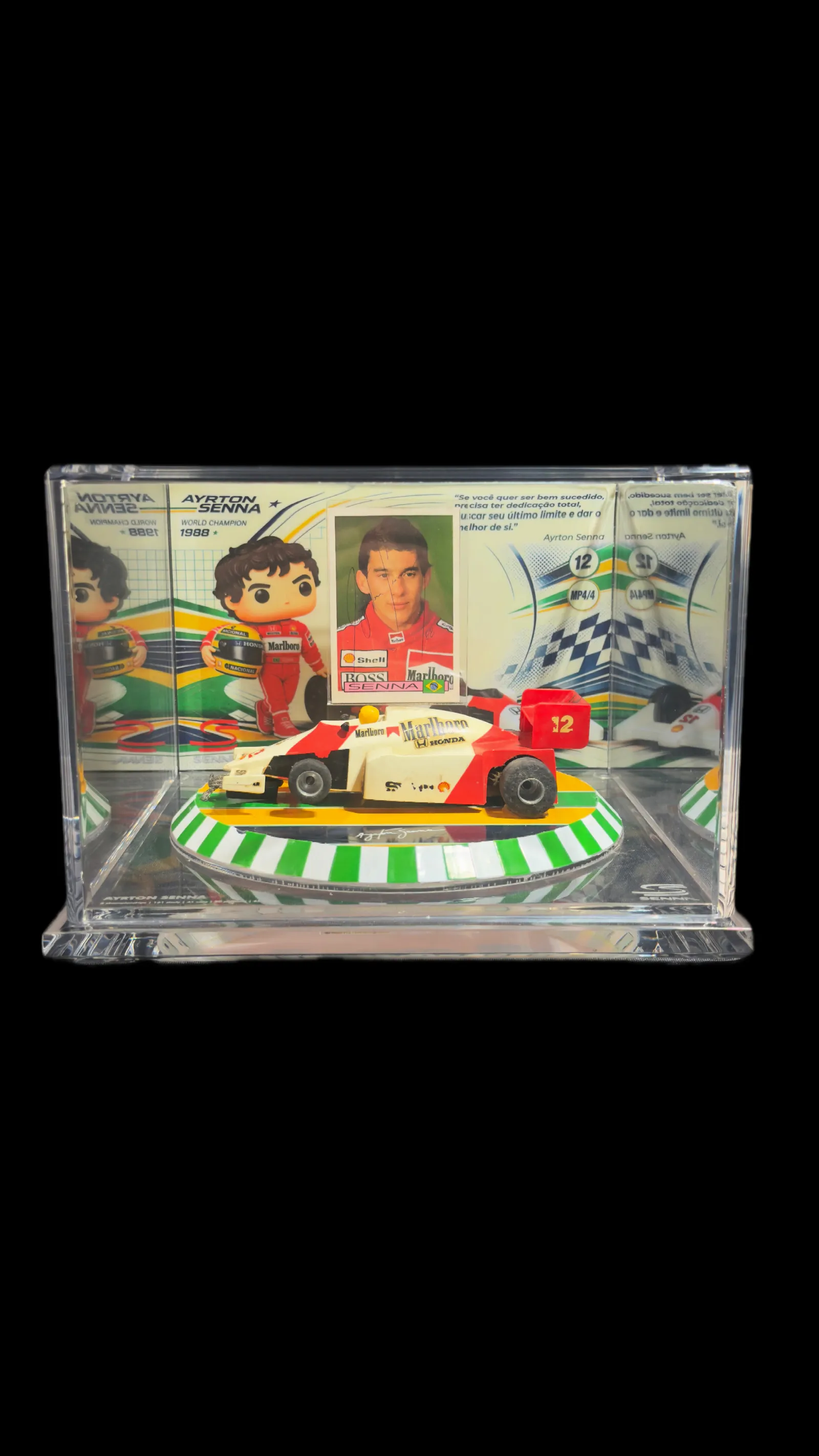 Ayrton Senna autógrafo – Miniatura Autorama Senna, Ayrton Senna