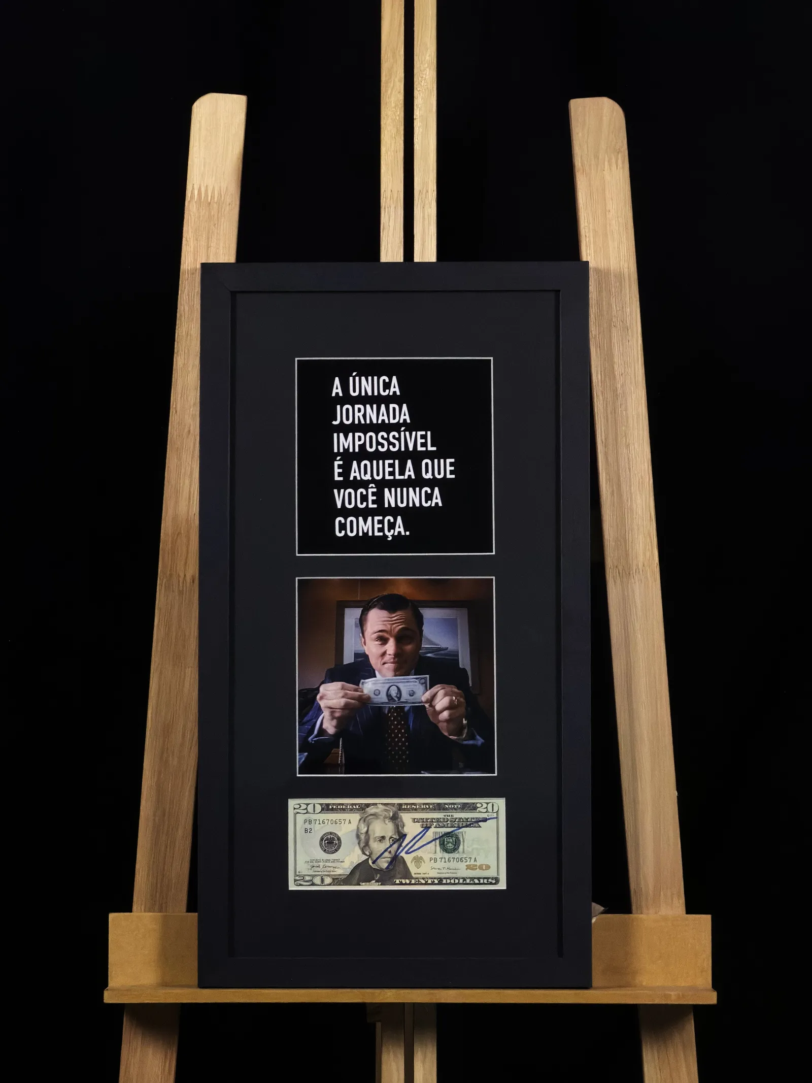 Jordan Belfort autógrafo – nota emoldurada de 20 dólares, Jordan Belfort
