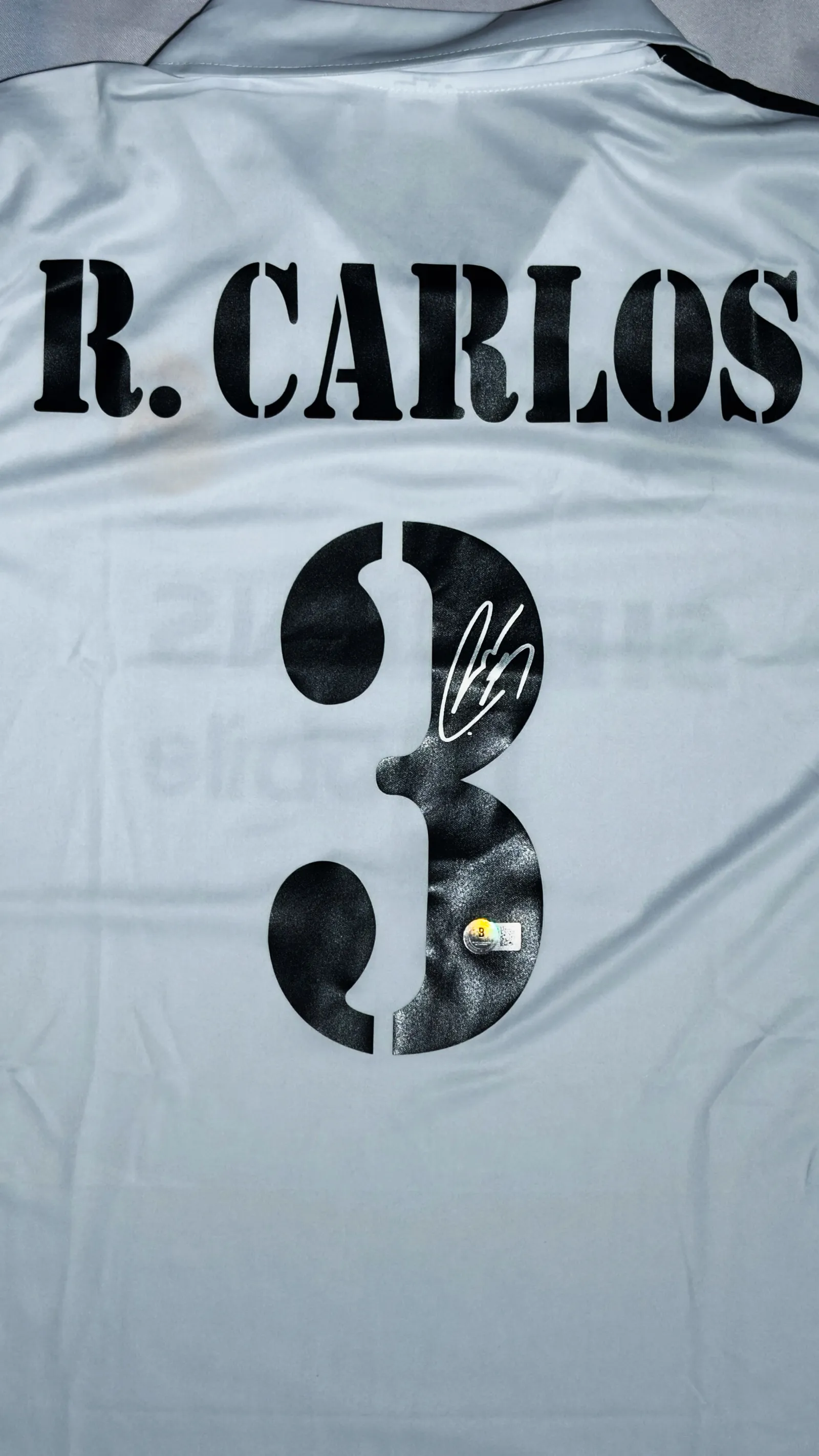 Roberto Carlos autógrafo – Camisa Real Madrid, Roberto Carlos