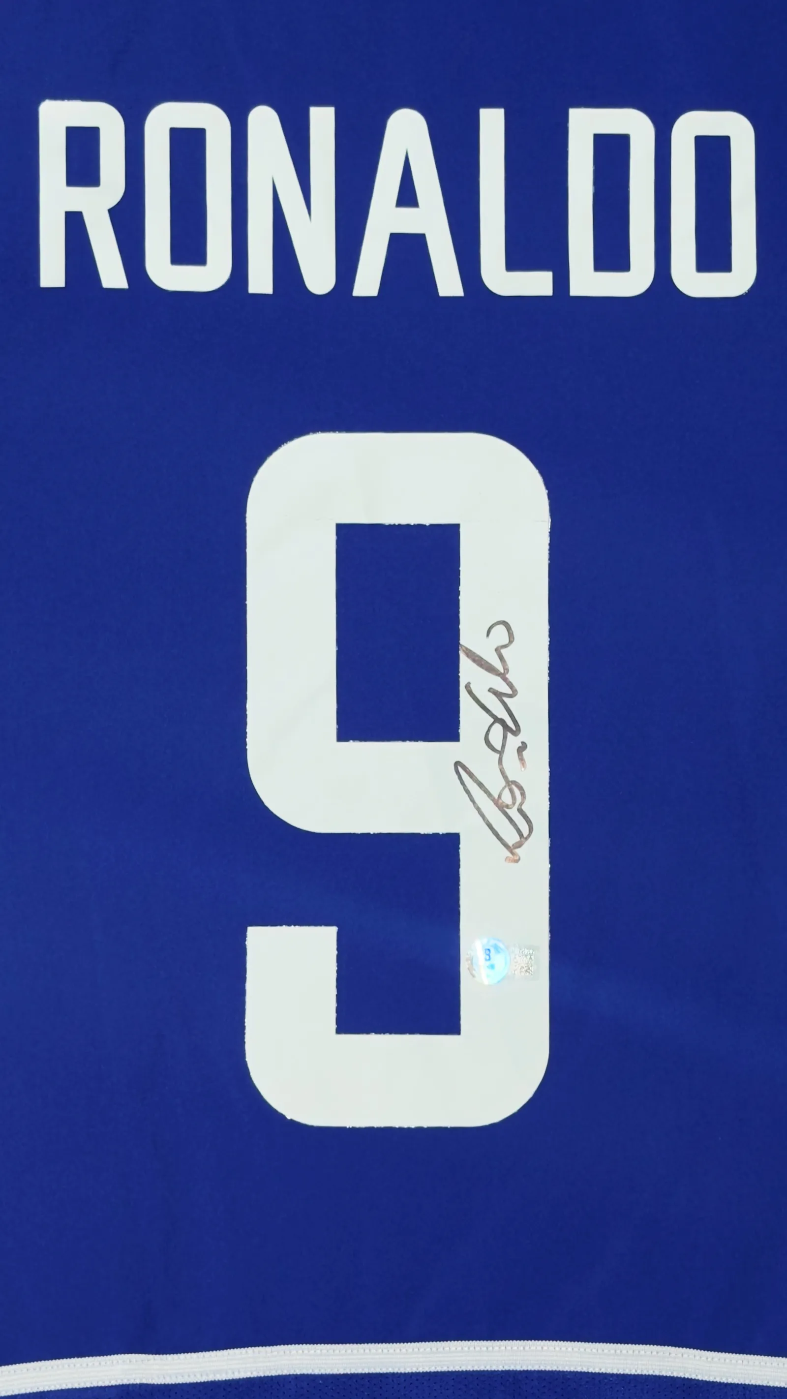 Ronaldo Fenômeno autógrafo – Camisa Brasil azul, Ronaldo Fenômeno