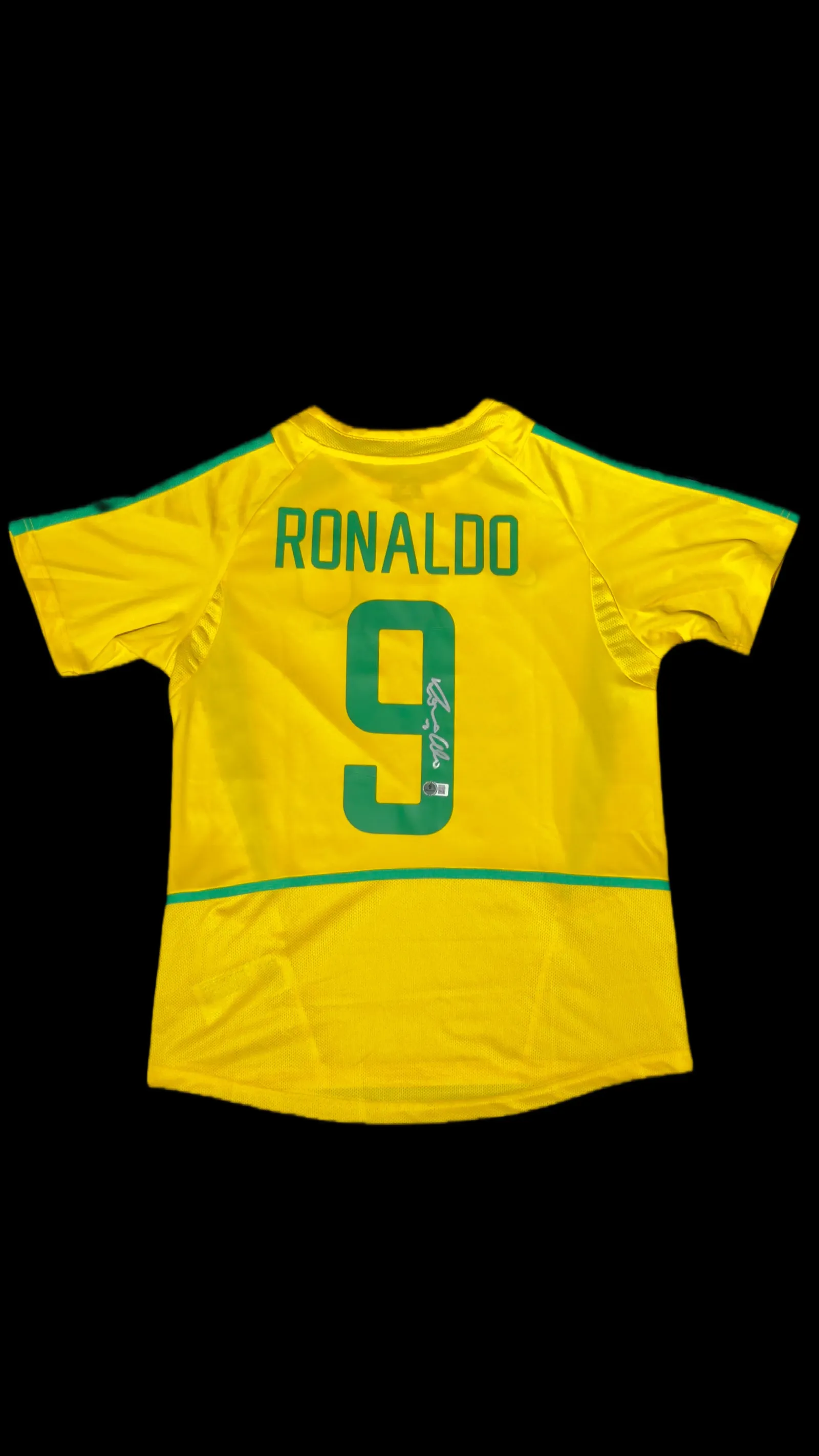 Ronaldo Fenômeno autógrafo – camisa Brasil 2002, Ronaldo Fenômeno