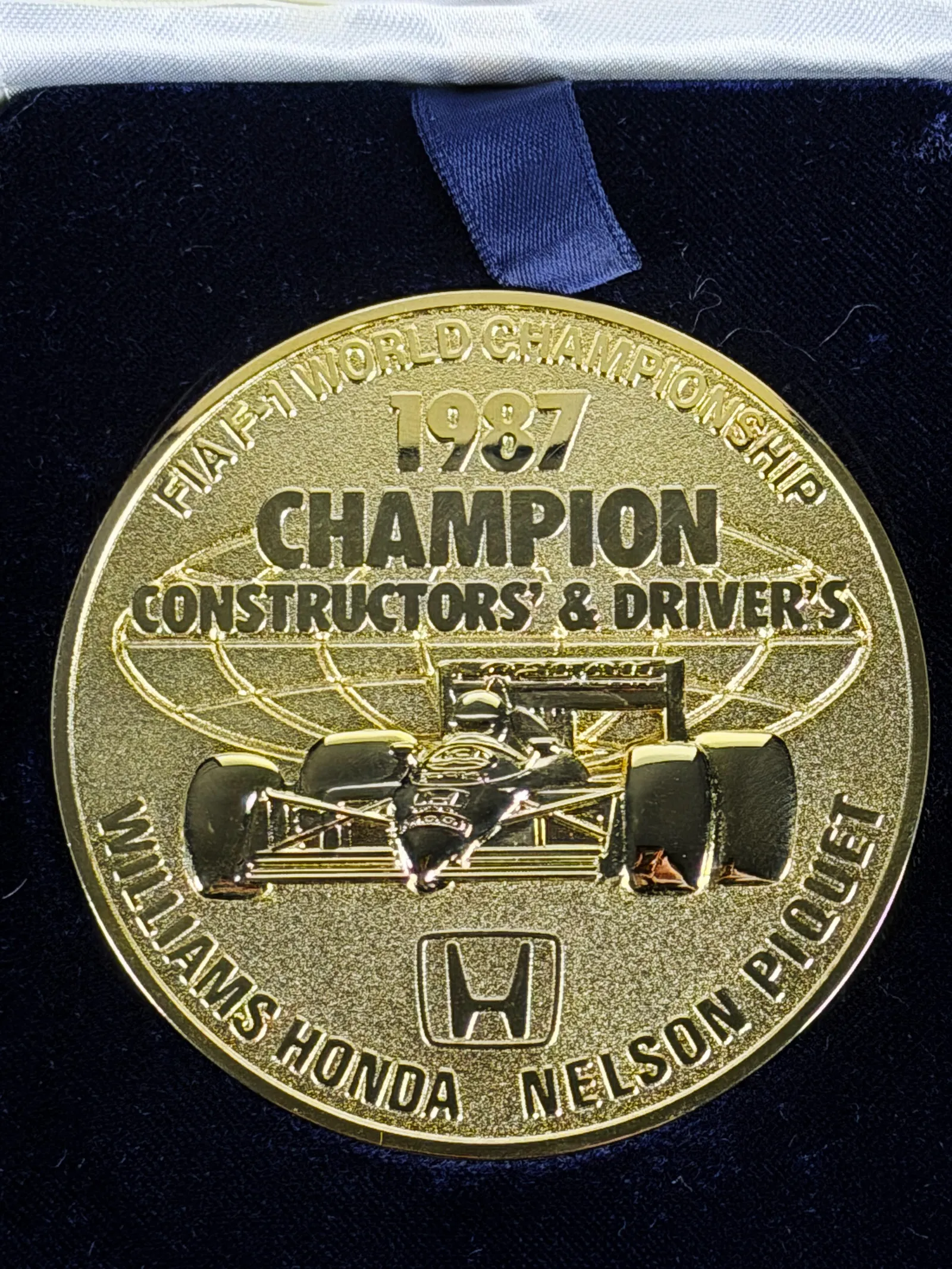Medalha oficial FIA F1 World Championship – 1987, Nelson Piquet