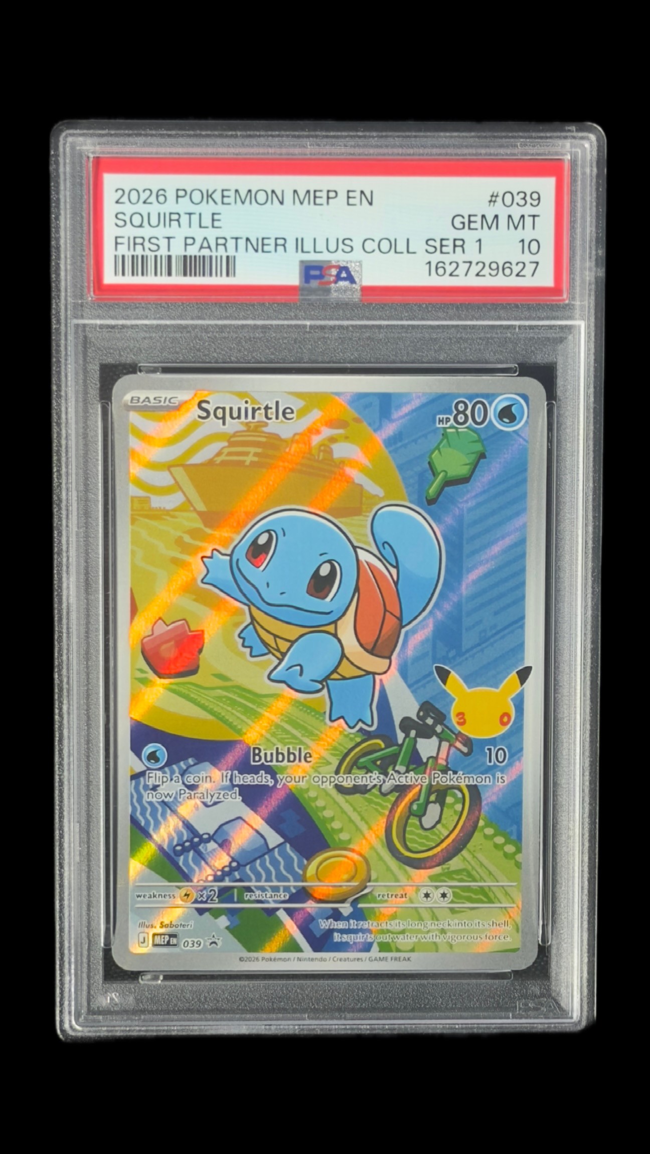 Squirtle – First Partner Illustration Collection Series 1 039, PSA 10, Squirtle