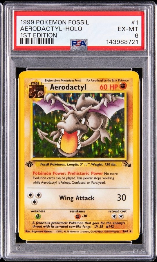 Aerodactyl Holo 1st Edition PSA 6 – Fossil 1999, Aerodactyl