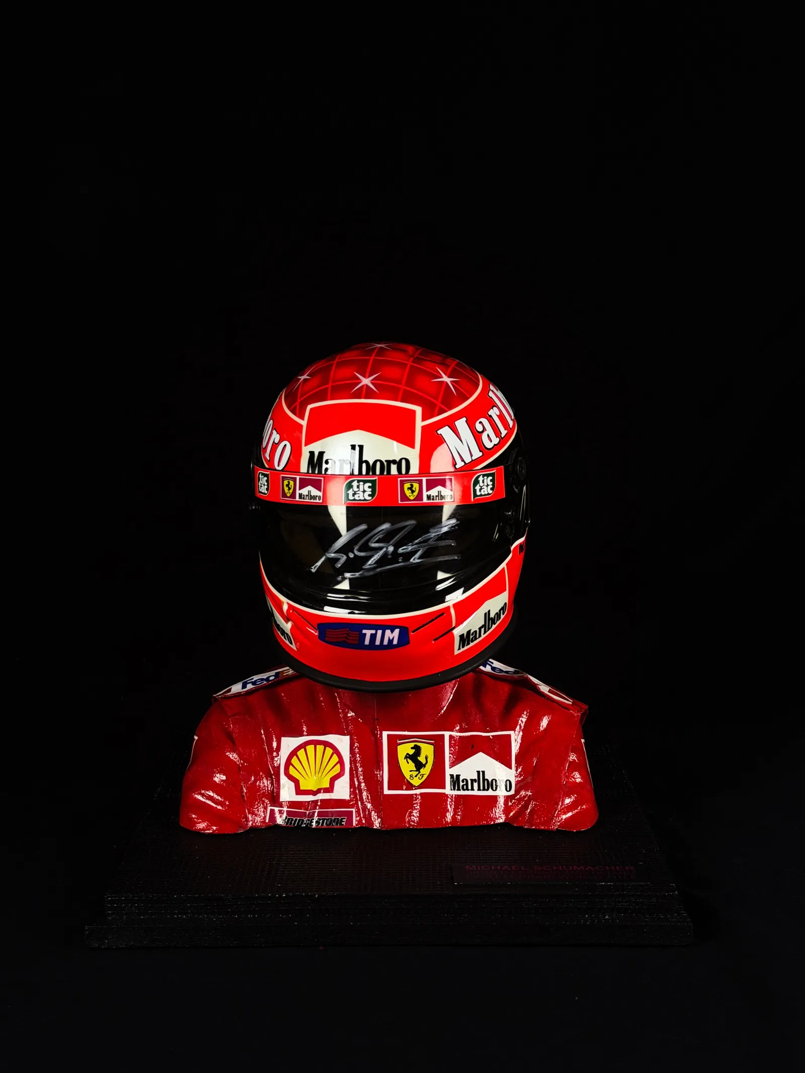Michael Schumacher autógrafo – viseira mini capacete, Michael Schumacher