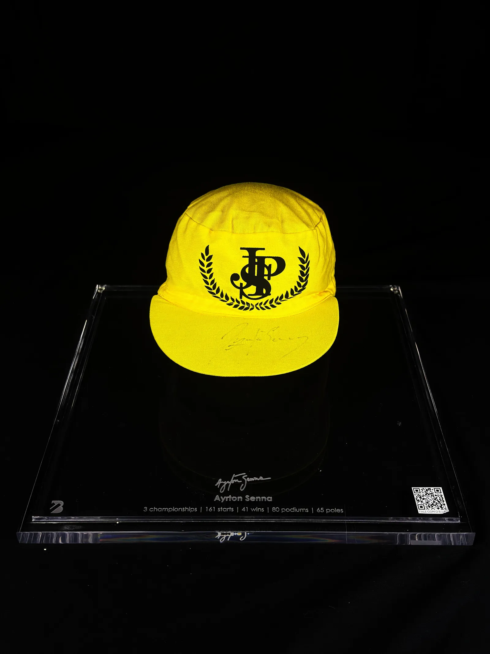 Ayrton Senna autógrafo – boné John Player Special, Ayrton Senna