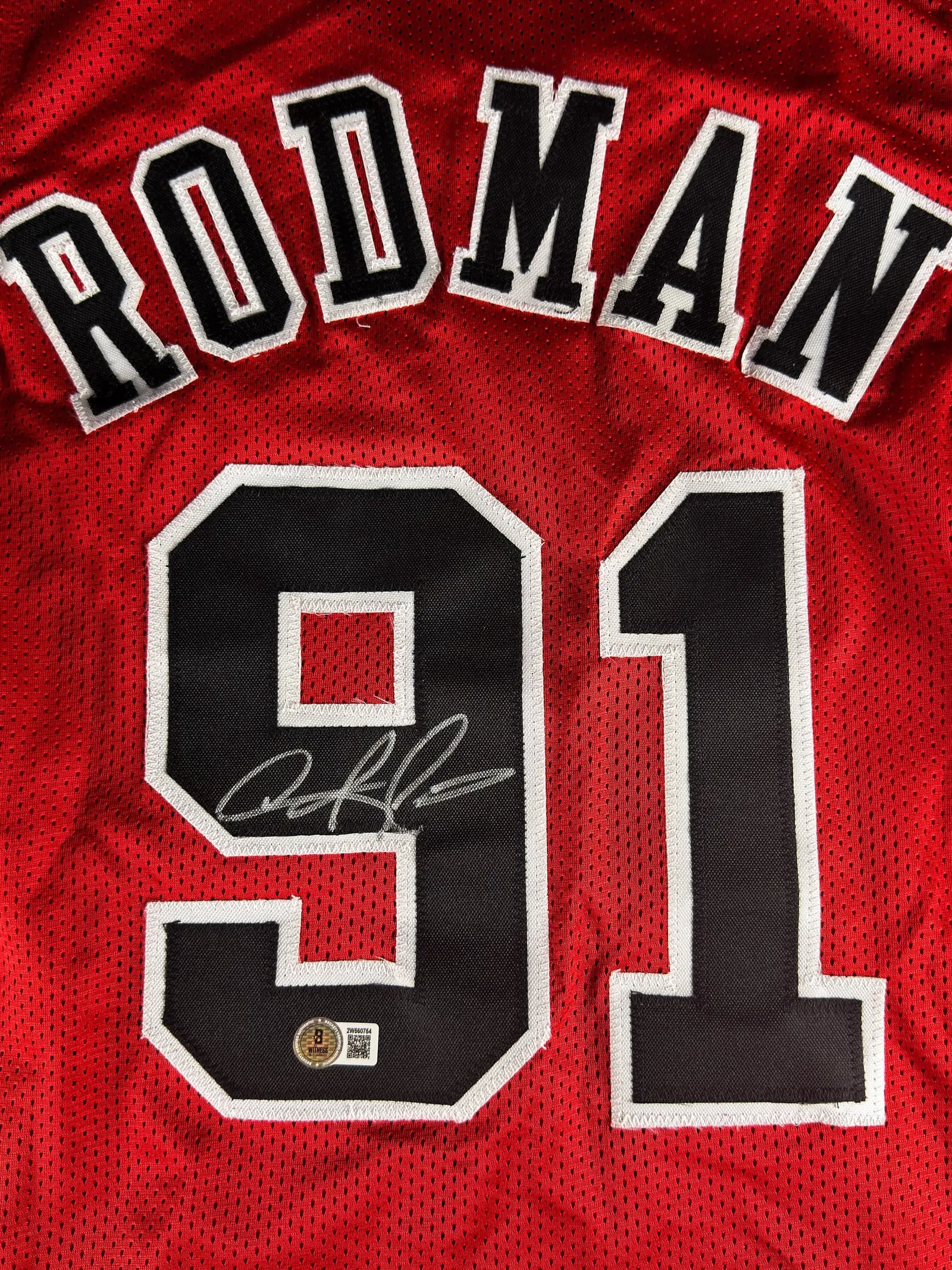 Dennis Rodman autógrafo – camisa de basquetebol da lendária equipe Chicago Bulls, Dennis Rodman