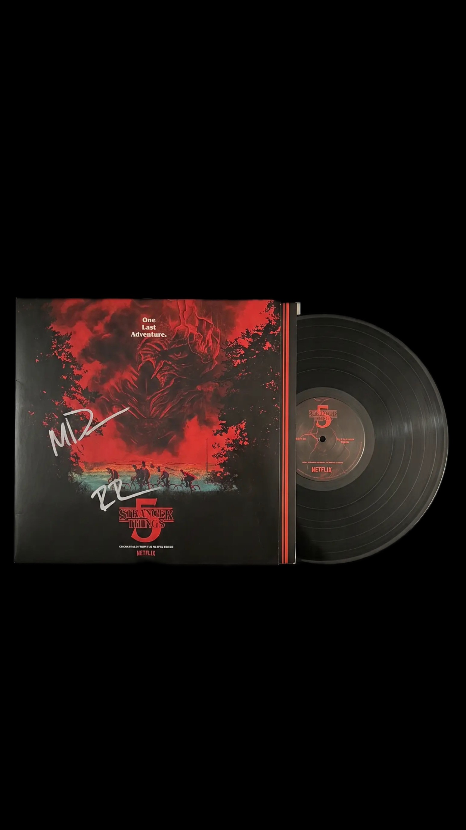 Matt Duffer e Ross Duffer autógrafo – vinil Stranger Things 5, Matt Duffer e Ross Duffer