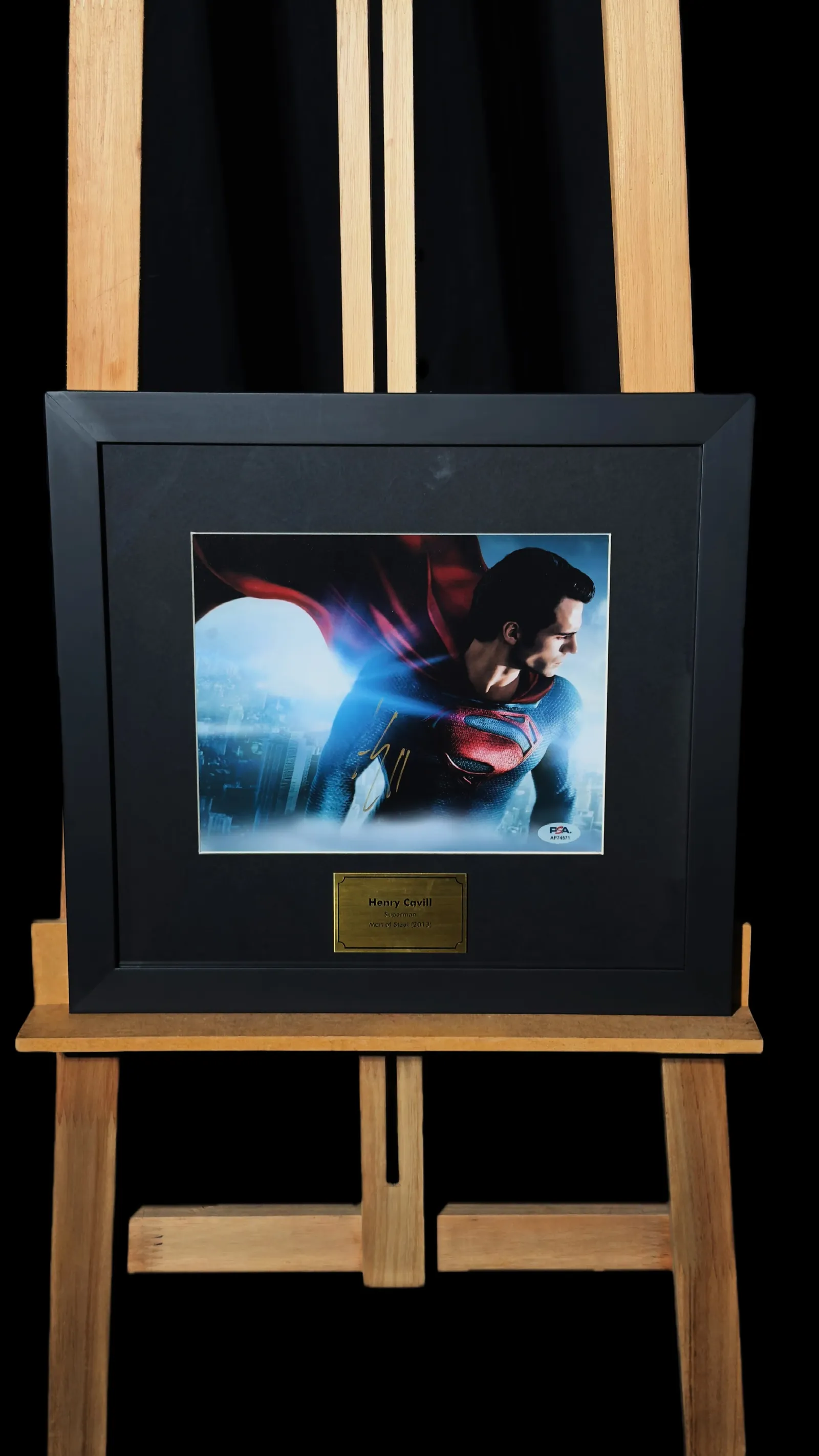 Henry Cavill autógrafo – pôster "Man of Steel", 2013, Henry Cavill