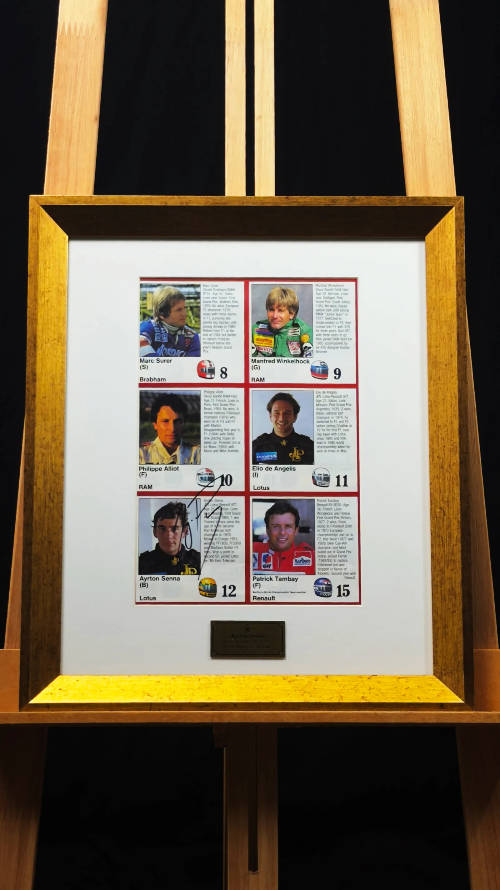 Ayrton Senna autógrafo – Guia de pilotos 1985, Ayrton Senna
