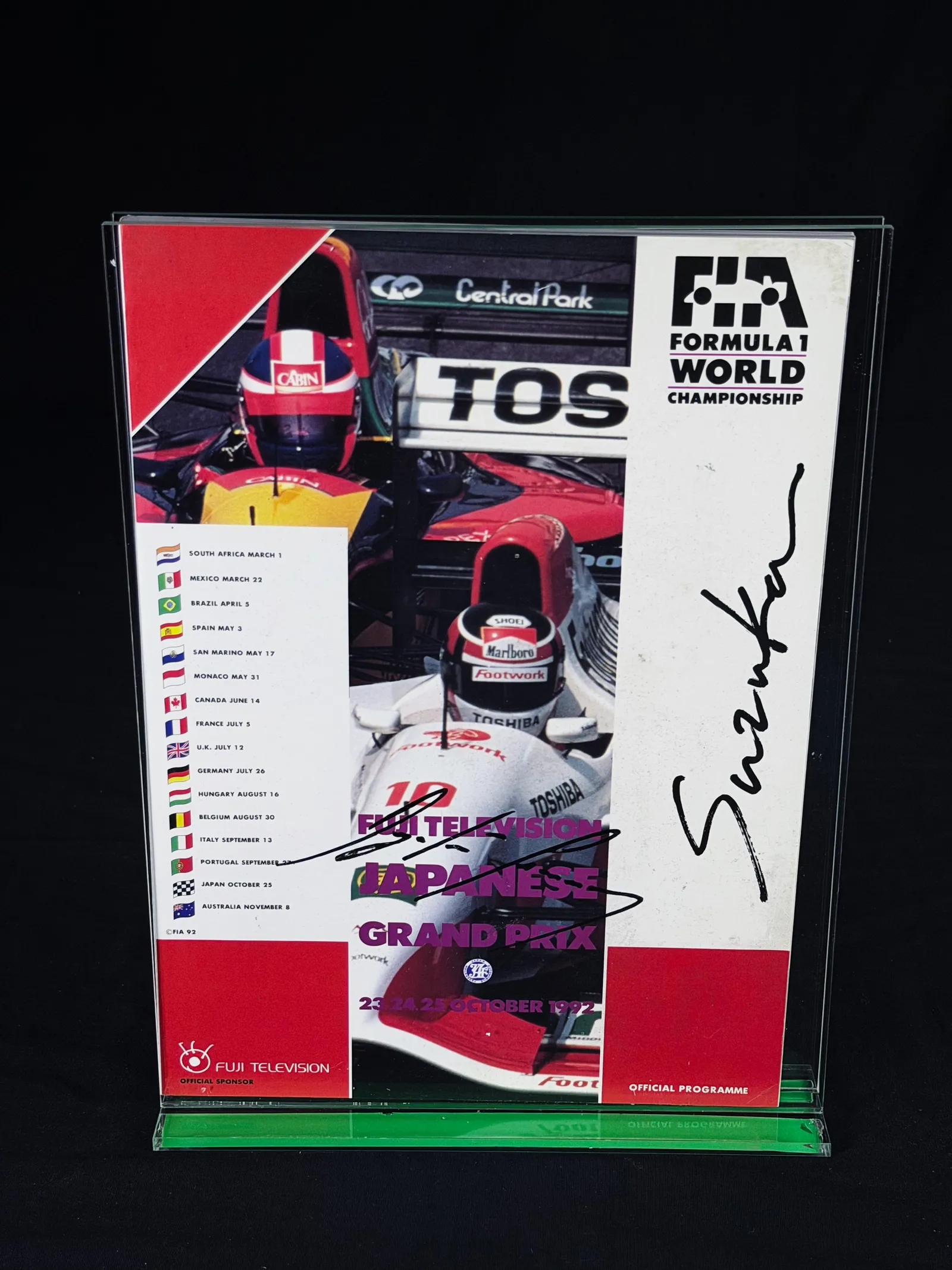Ayrton Senna autógrafo – programa Japanese GP 1992, Ayrton Senna