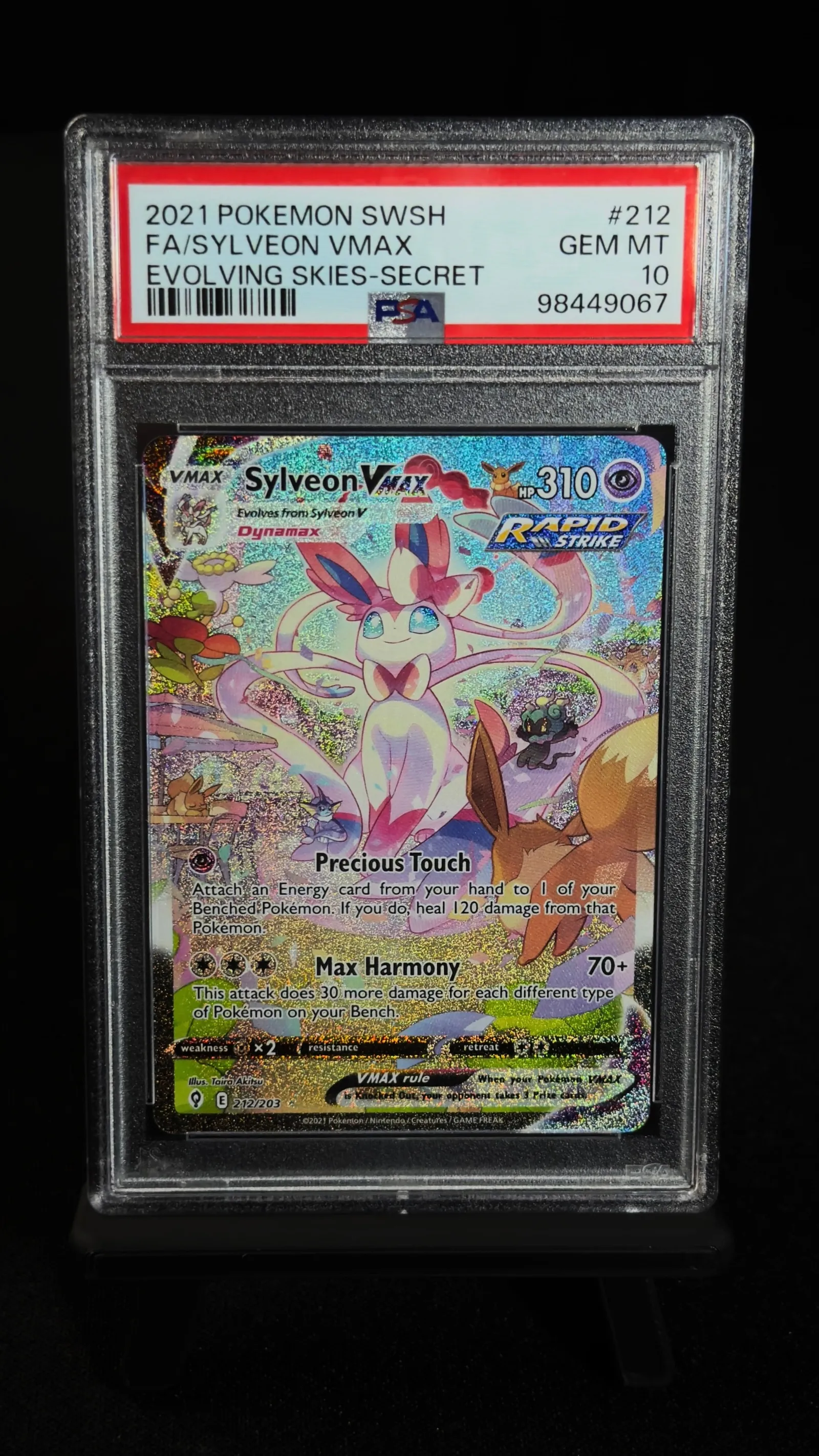 Sylveon VMAX 212/203 – Evolving Skies Secret Rare 2021 PSA 10, Sylveon