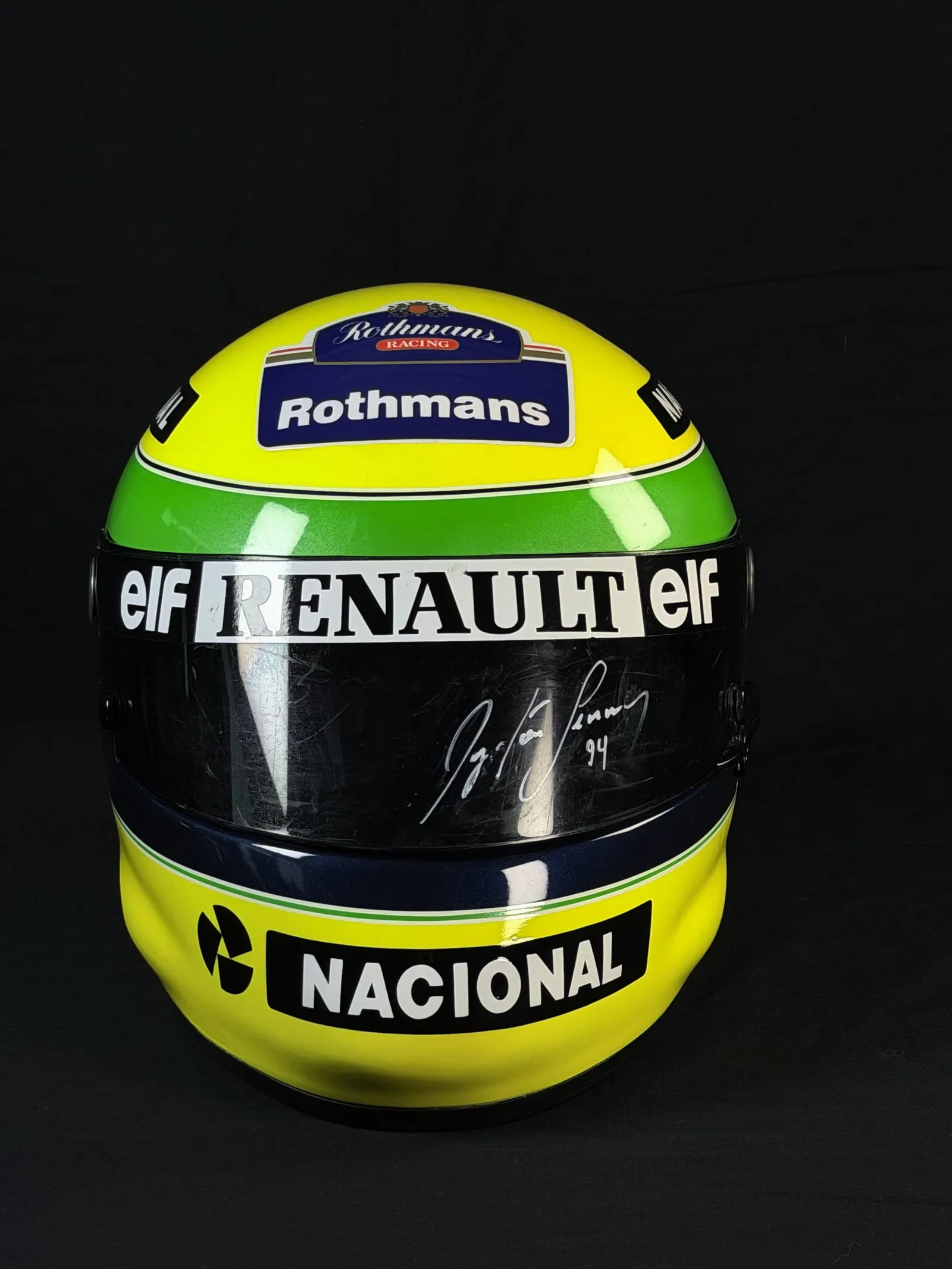Ayrton Senna autógrafo – viseira capacete 1994, Ayrton Senna