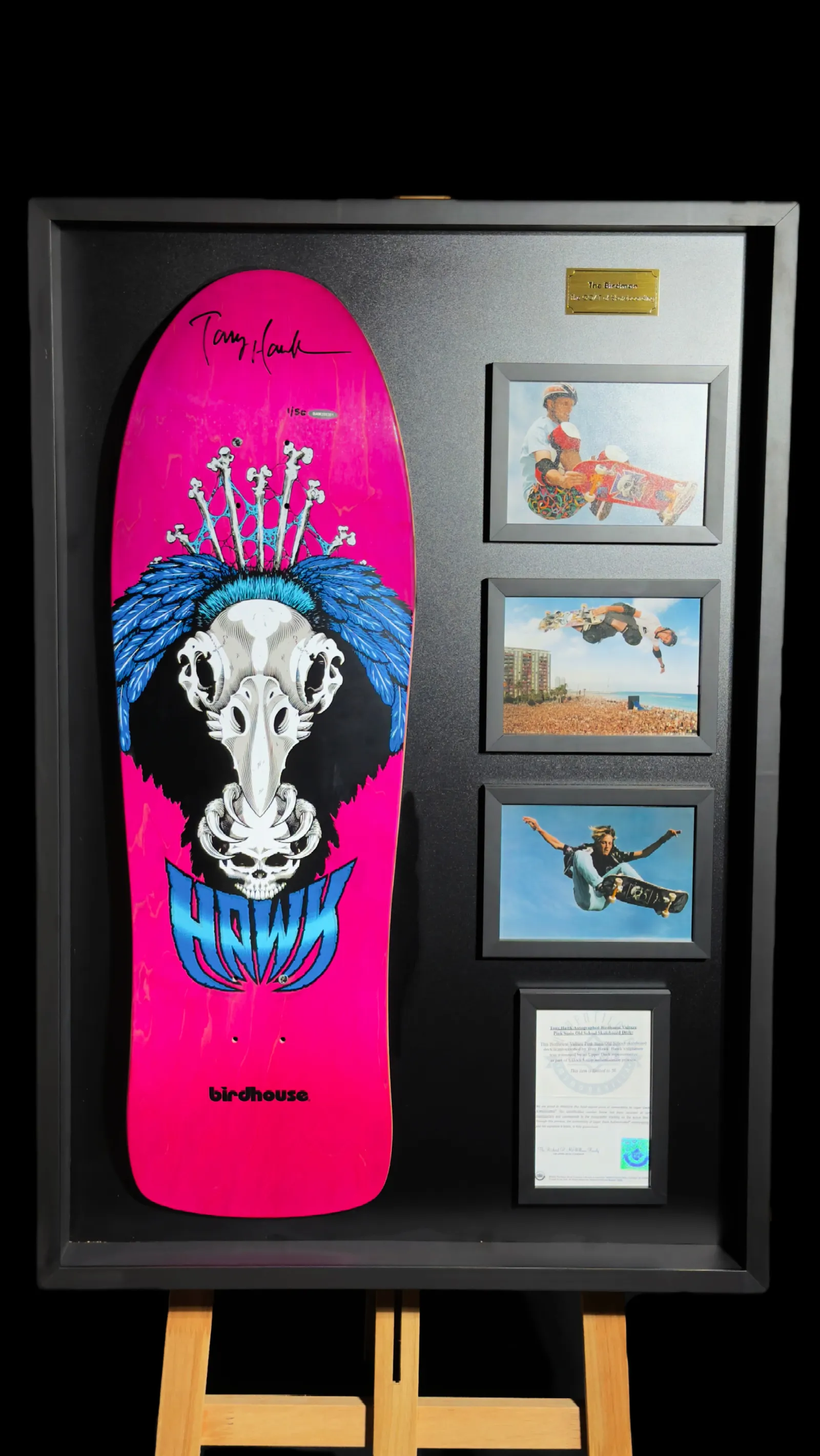 Tony Hawk autógrafo – Shape Birdhouse Vulture Pink Stain 1/50, Tony Hawk