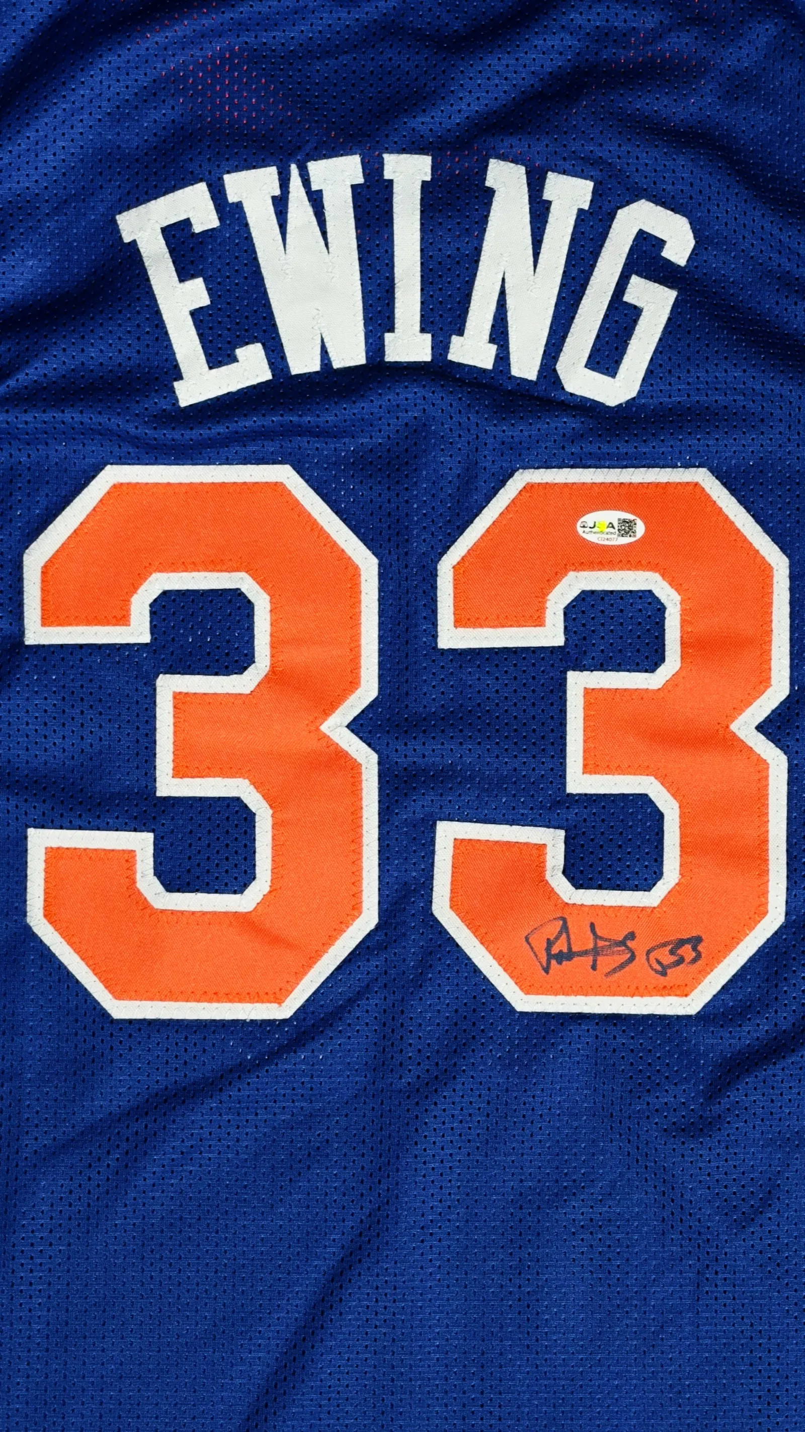 Patrick Ewing autógrafo – camisa New York 33, Patrick Ewing