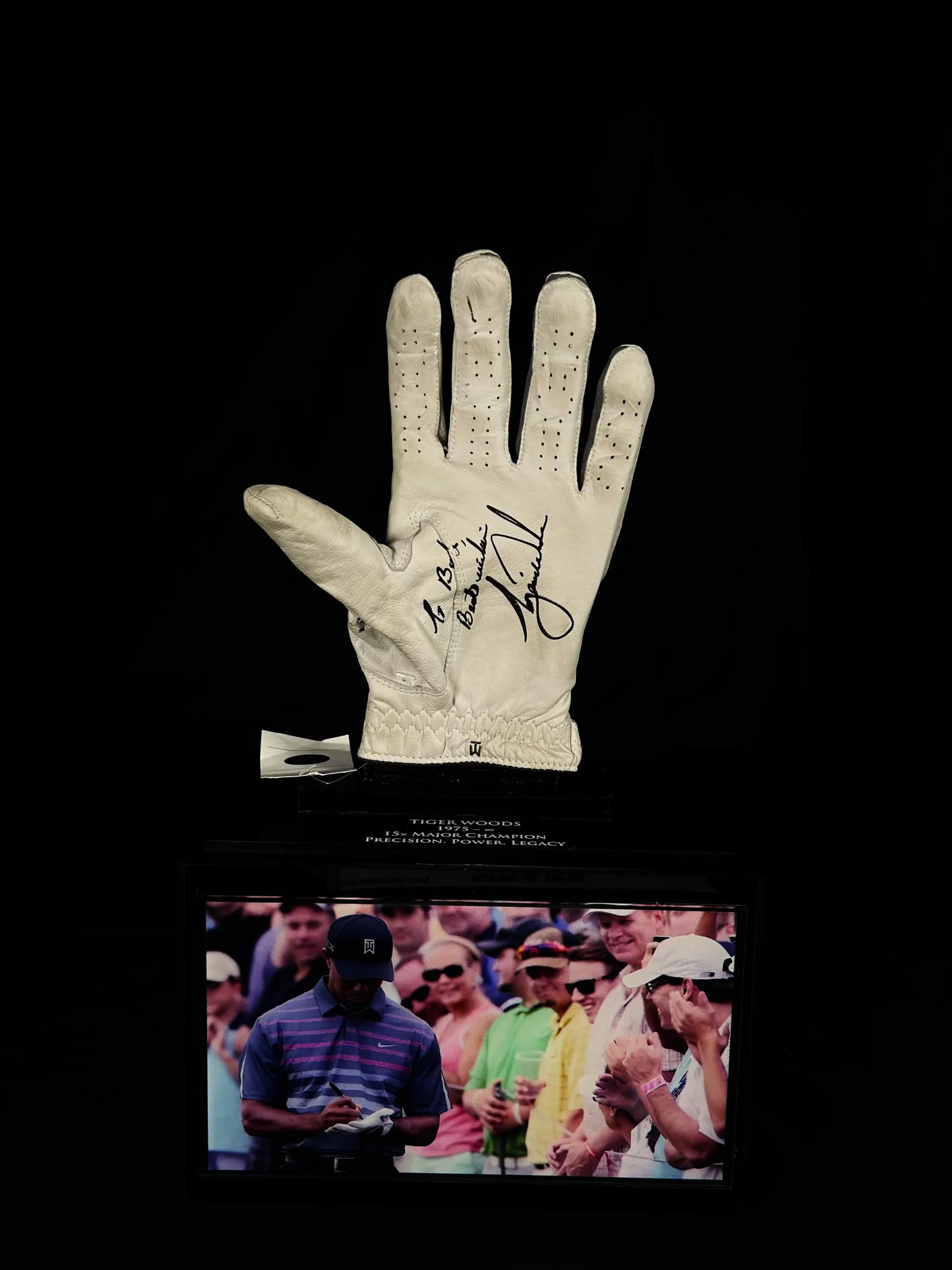 Tiger Woods autógrafo – luva de golfe, Tiger Woods