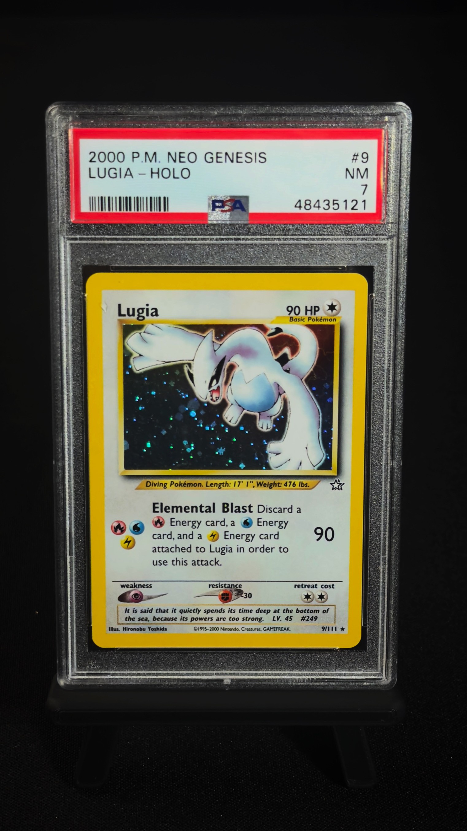 Lugia Holo 9/111 – Neo Genesis 2000, PSA 7, Lugia