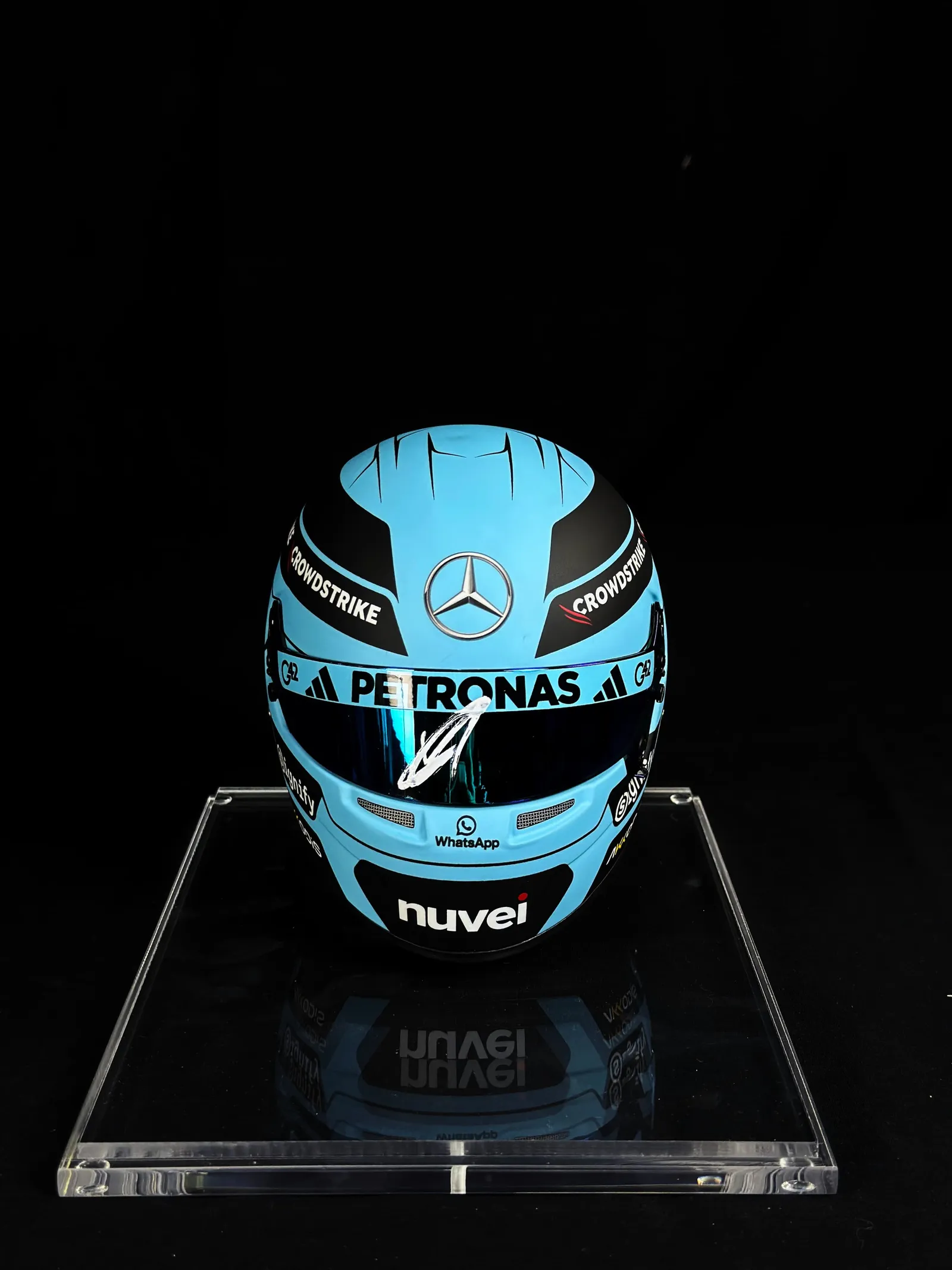 George Russell autógrafo – viseira mini capacete, George Russell