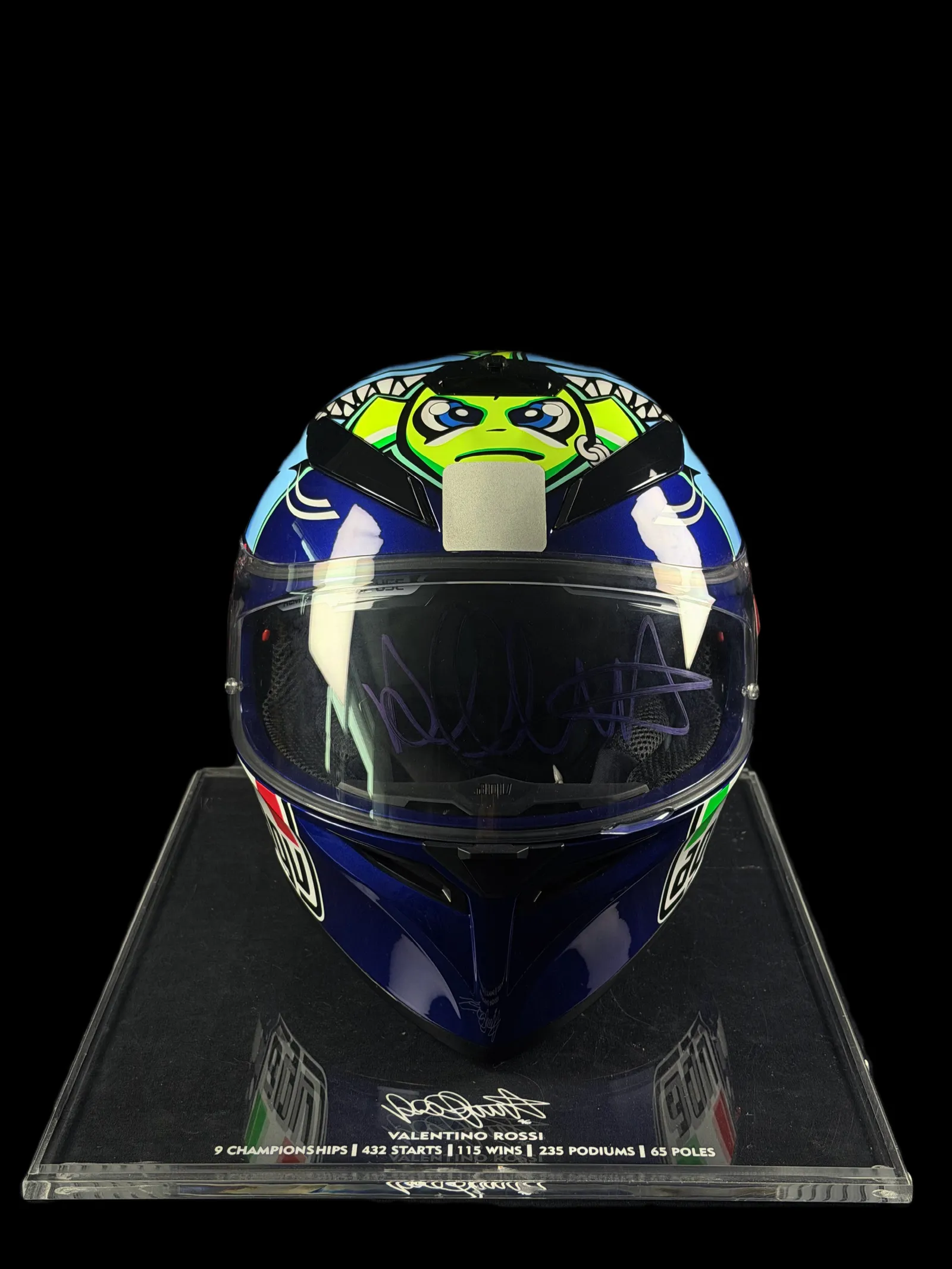 Valentino Rossi autógrafo – viseira capacete "VR46 Sky Racing / Viavia Edition", Valentino Rossi