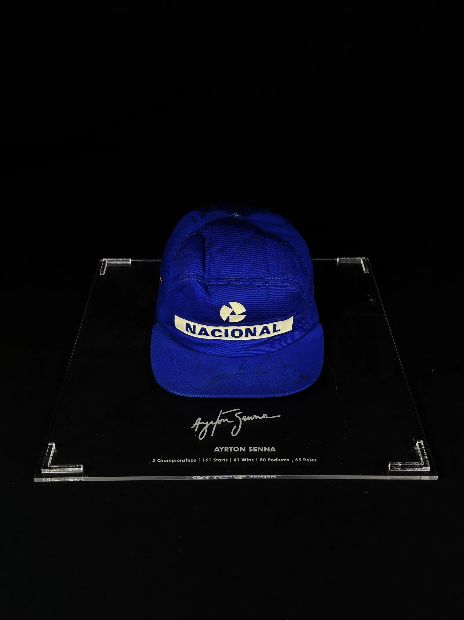 Ayrton Senna autógrafo – boné Nacional, Ayrton Senna