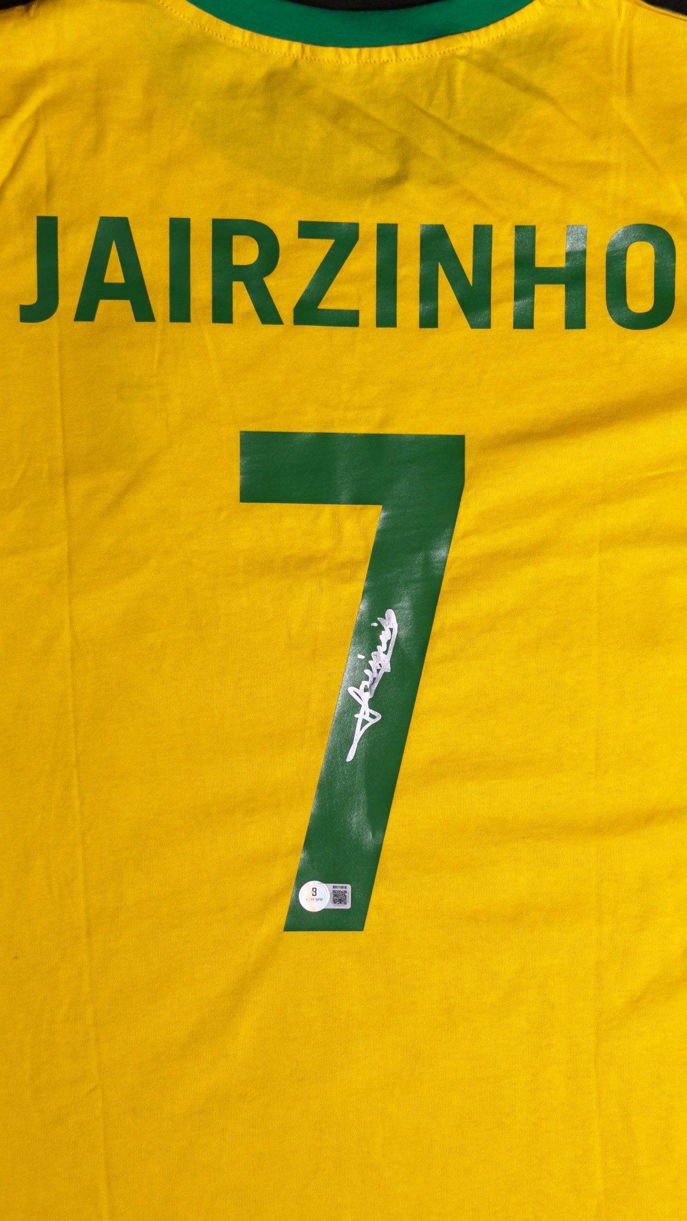 Jairzinho autógrafo – camisa Brasil retrô, Jairzinho