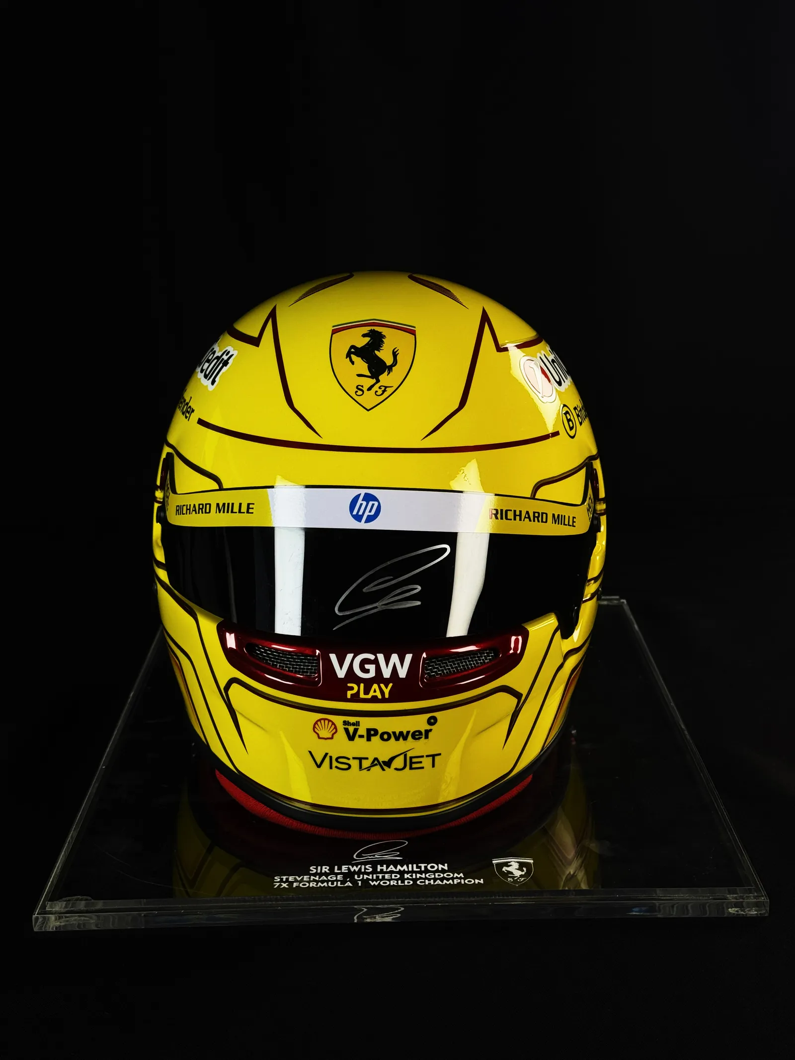 Lewis Hamilton autógrafo na viseira – capacete 1/2, Lewis Hamilton