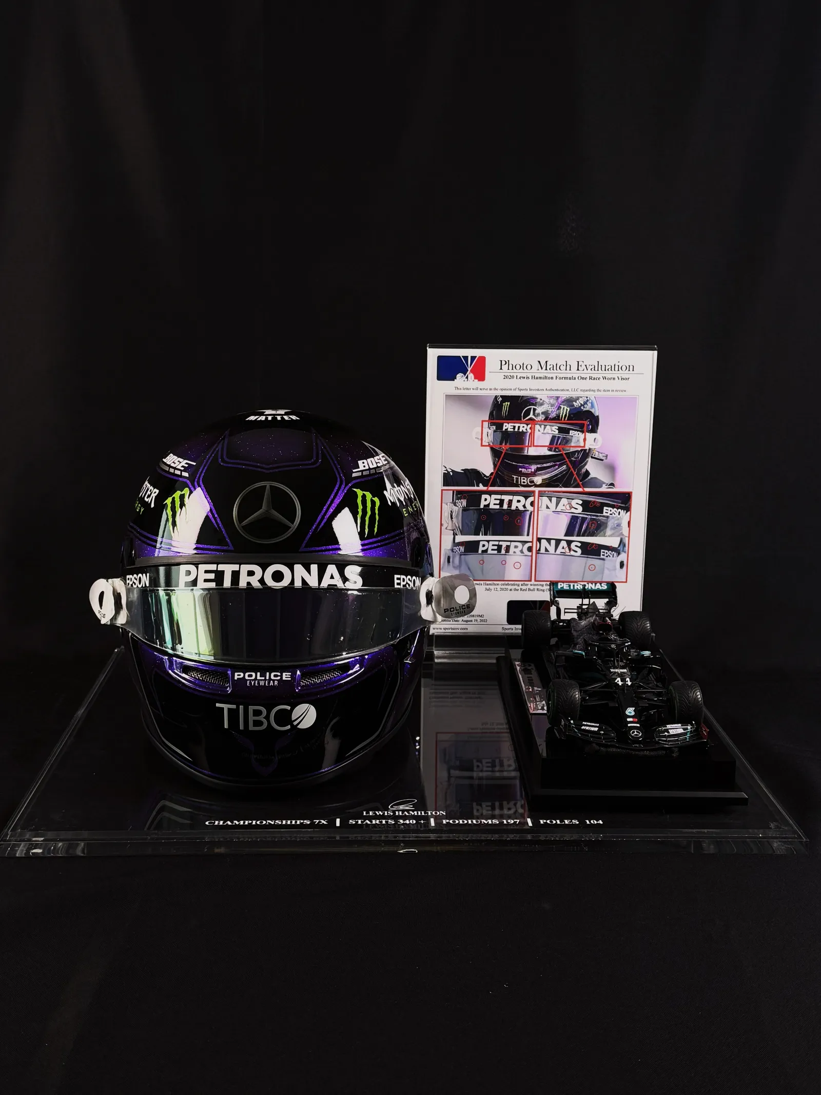 Lewis Hamilton – viseira original de corrida usada na vitória do GP da Estíria 2020, Lewis Hamilton