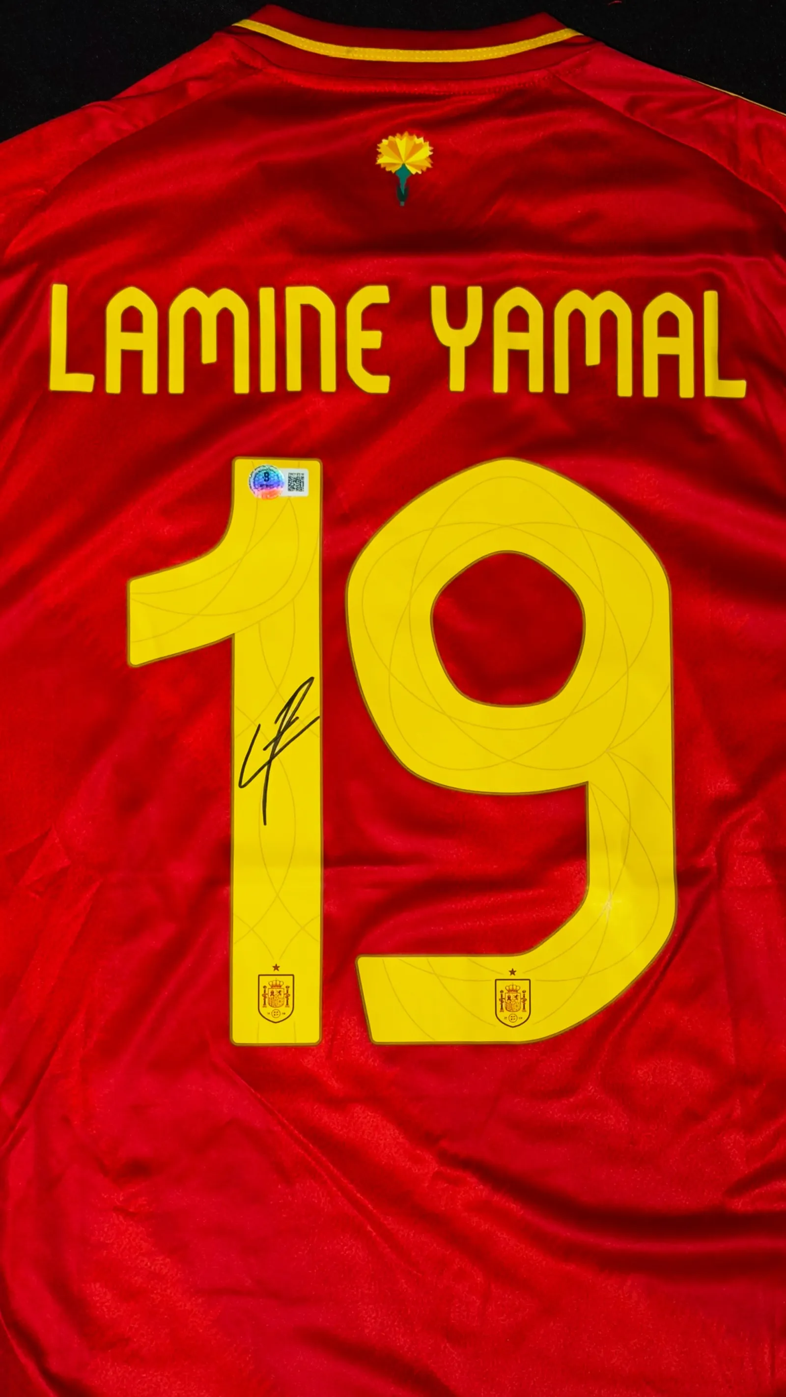 Lamine Yamal autógrafo – camisa Espanha nº 19, Lamine Yamal