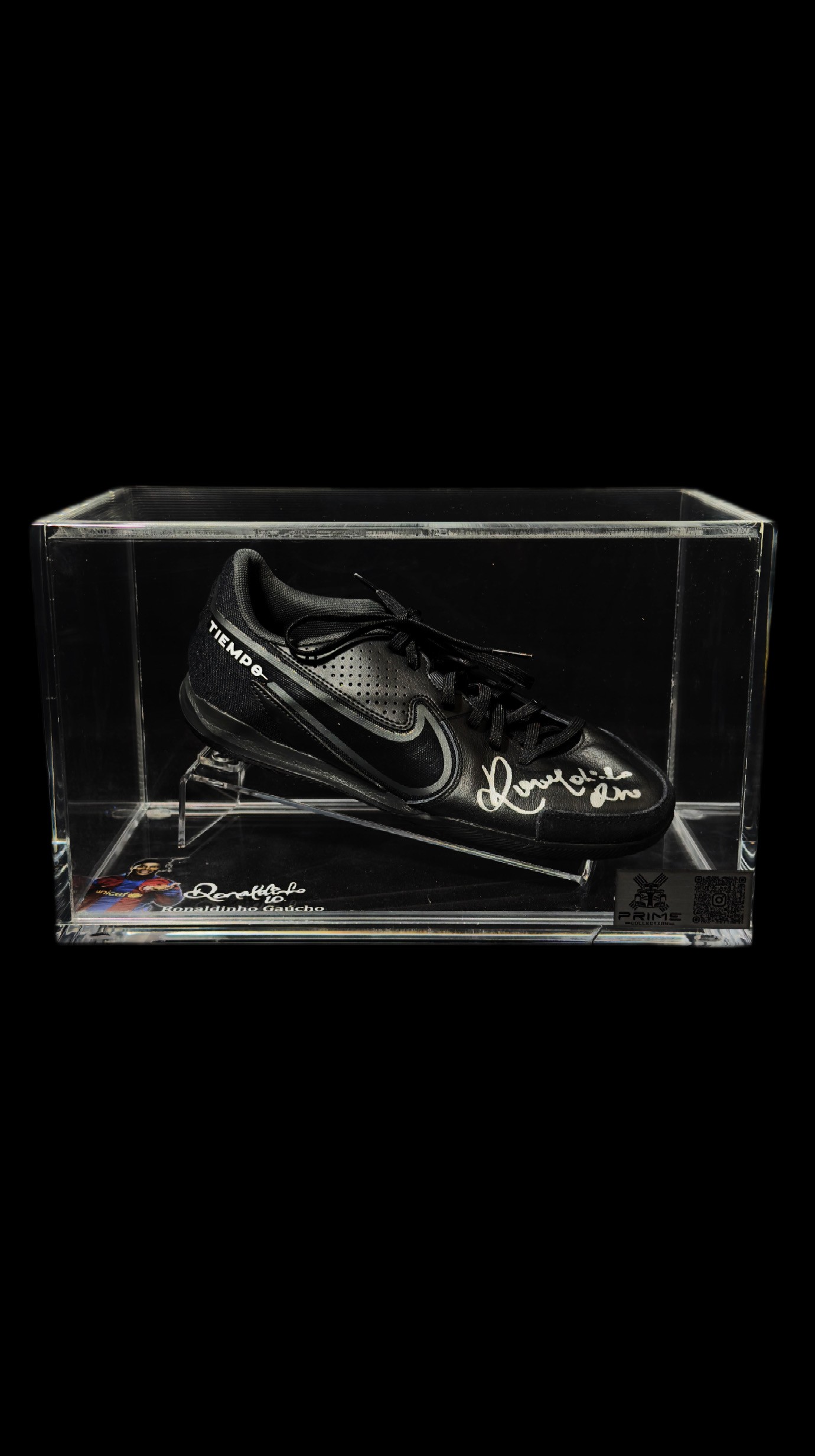 Ronaldinho Gaúcho autógrafo – chuteira Nike Tiempo, Ronaldinho Gaúcho