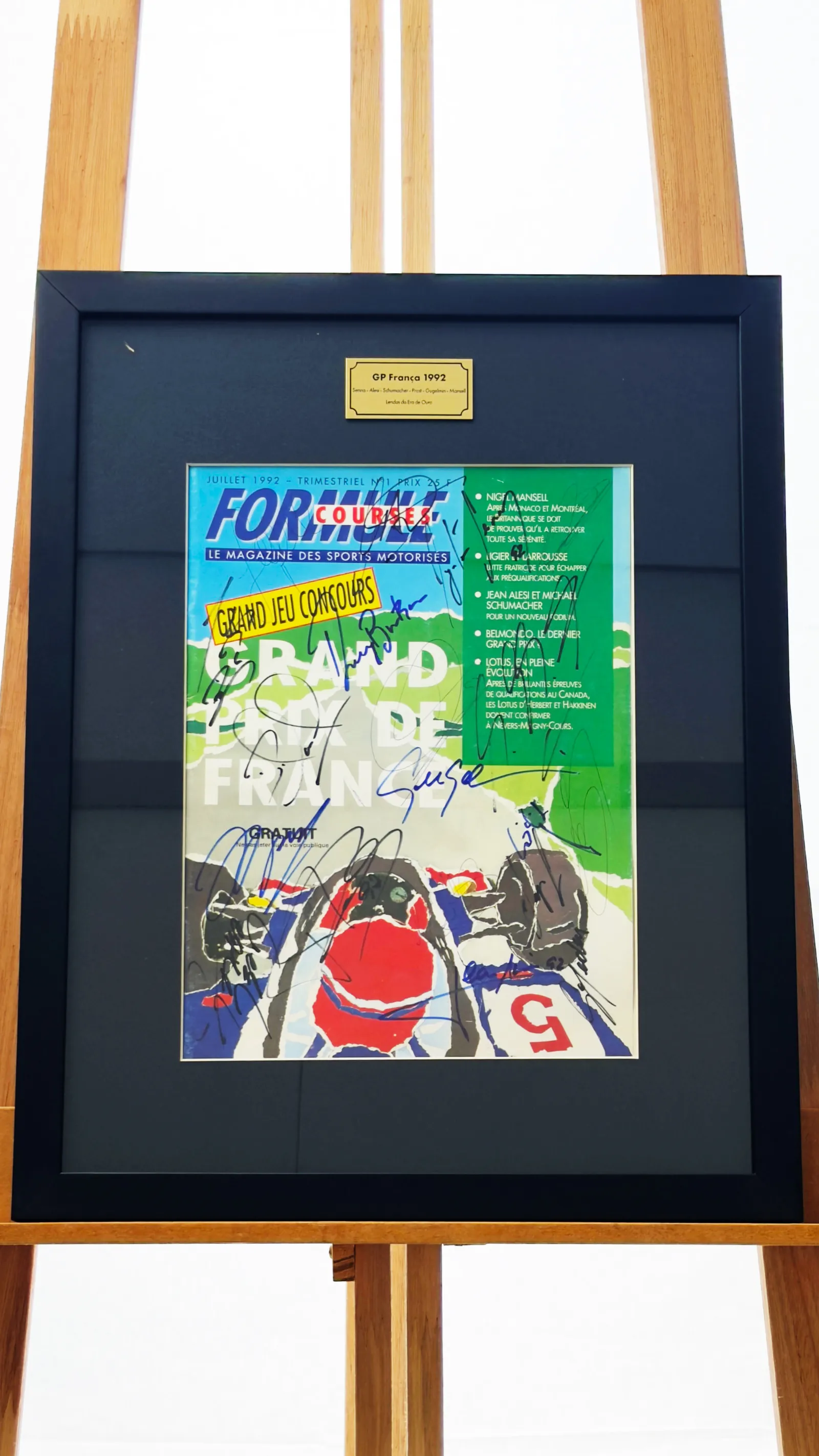 Ayrton Senna e lendas da Fórmula 1 autógrafos – Revista GP França 1992, Ayrton Senna
