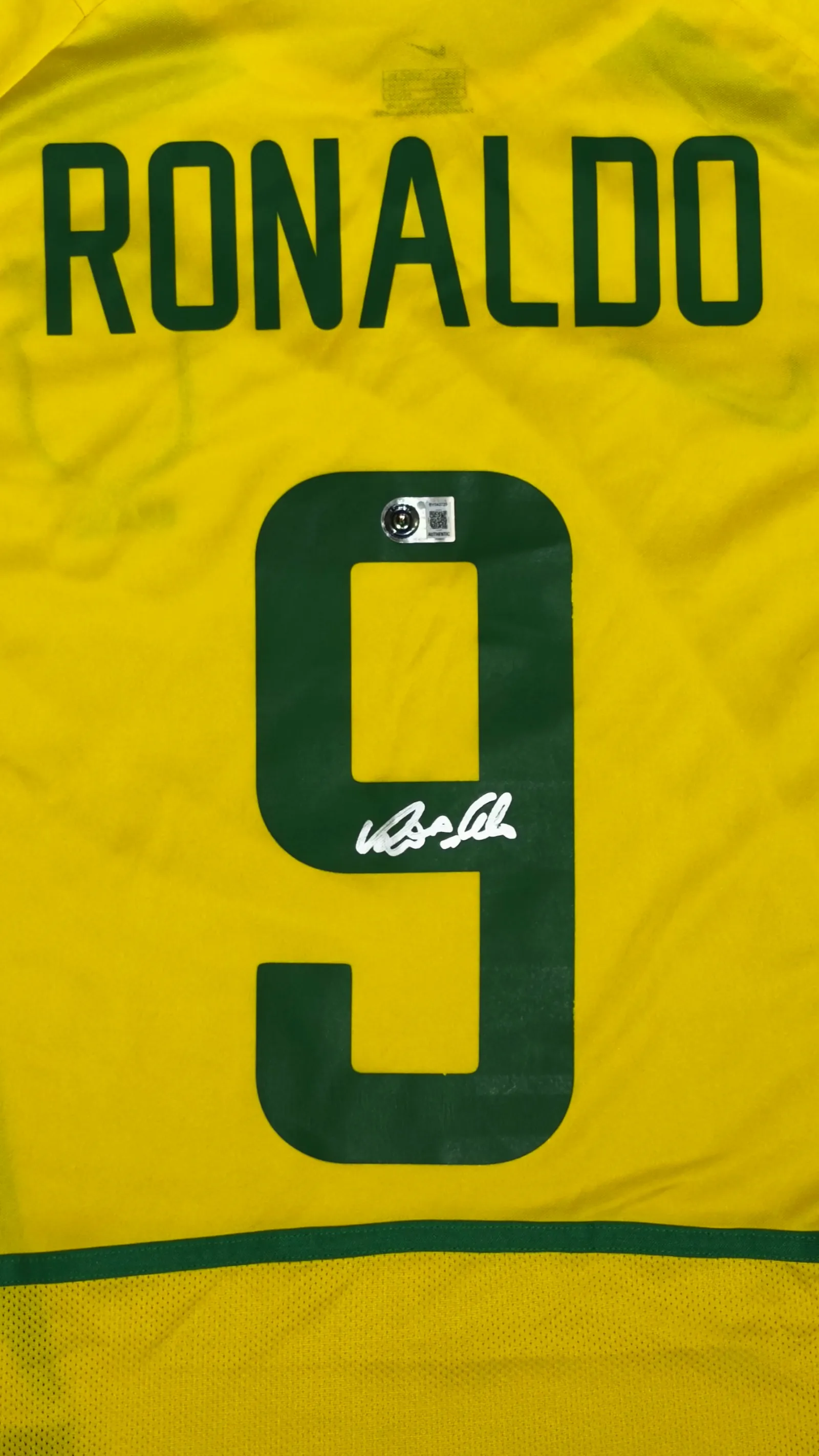 Ronaldo Fenômeno autógrafo – Camisa Brasil 2002, Ronaldo Fenômeno