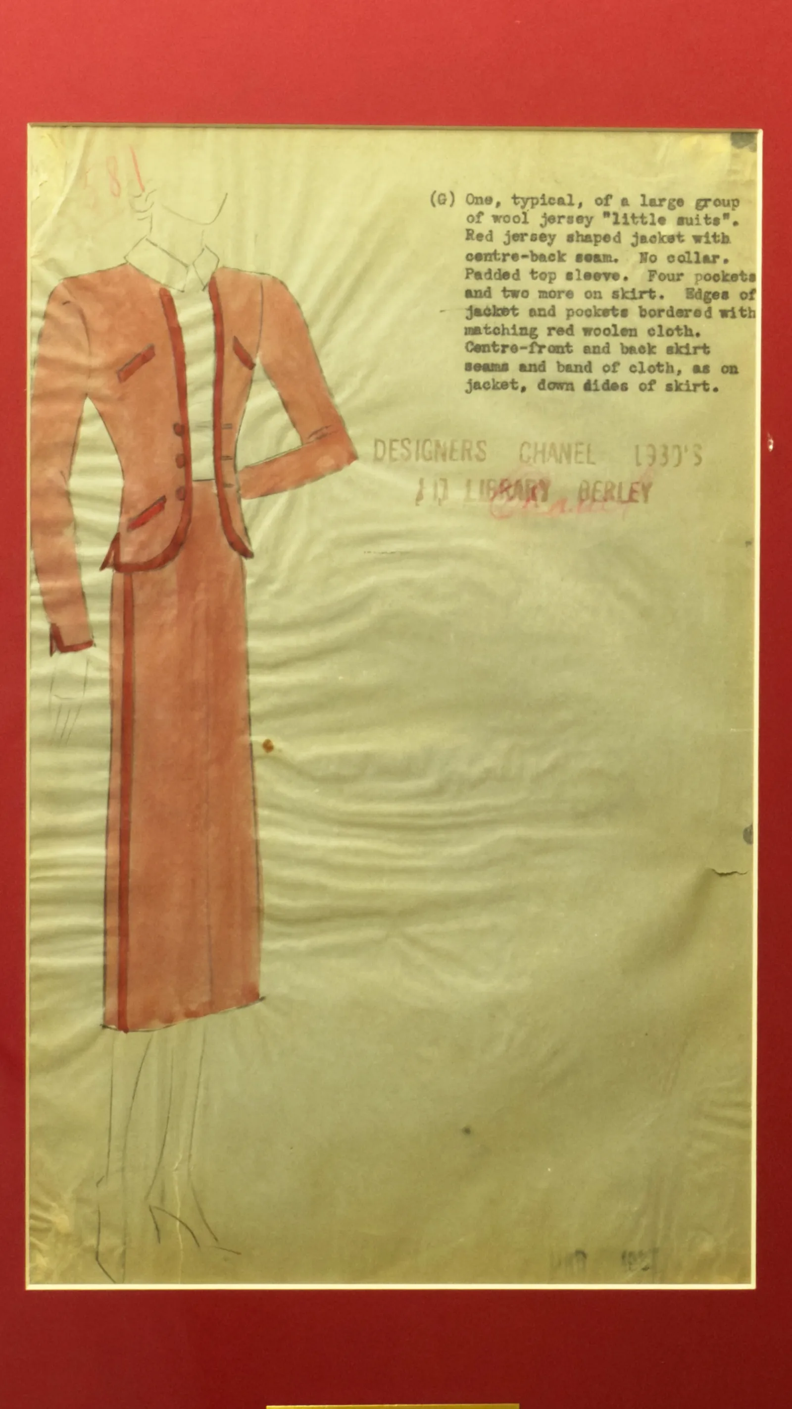 Coco Chanel autógrafo – Desenho de moda 1937