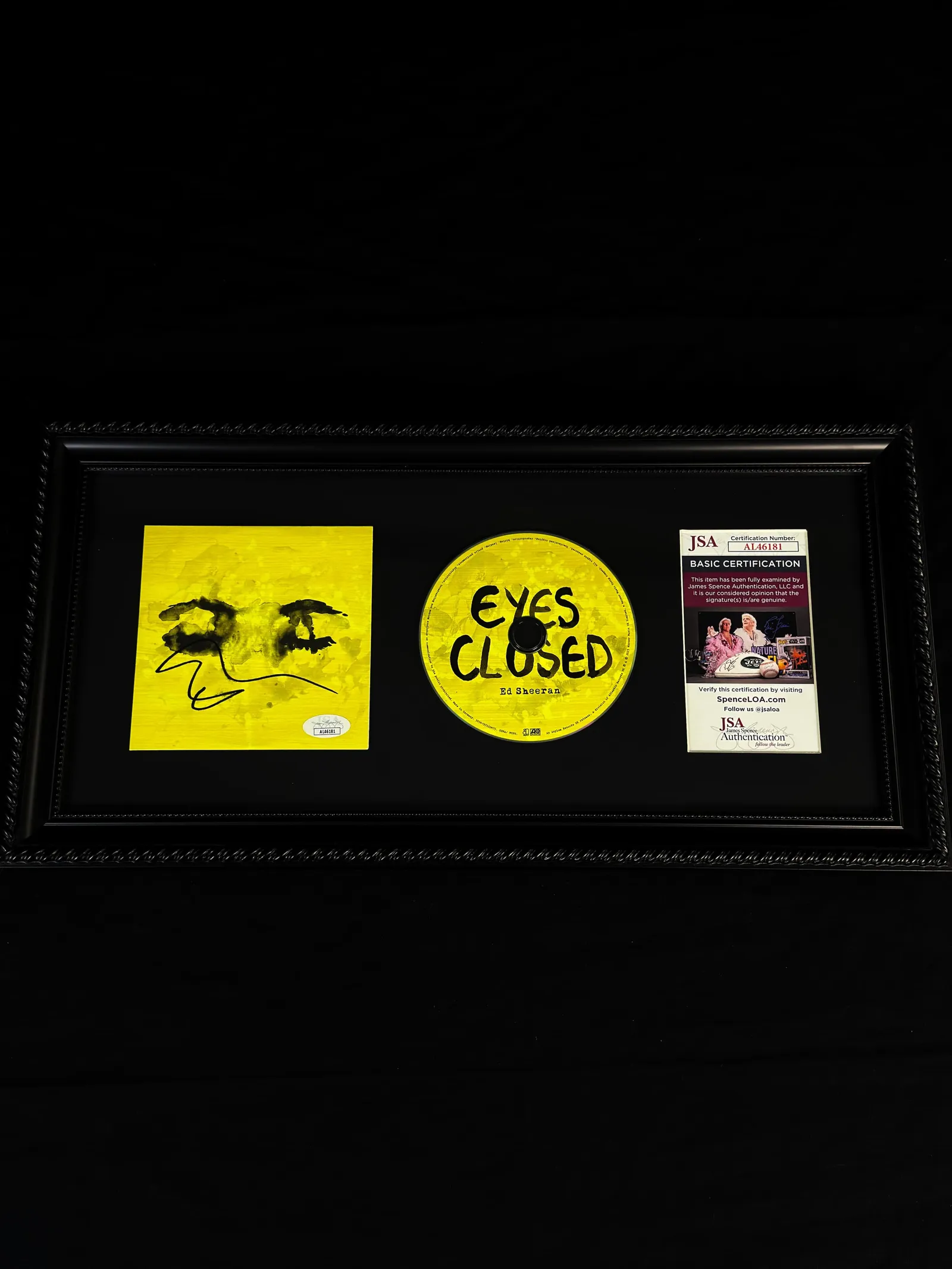 Ed Sheeran autógrafo – CD “Eyes Closed”, emoldurado, Ed Sheeran