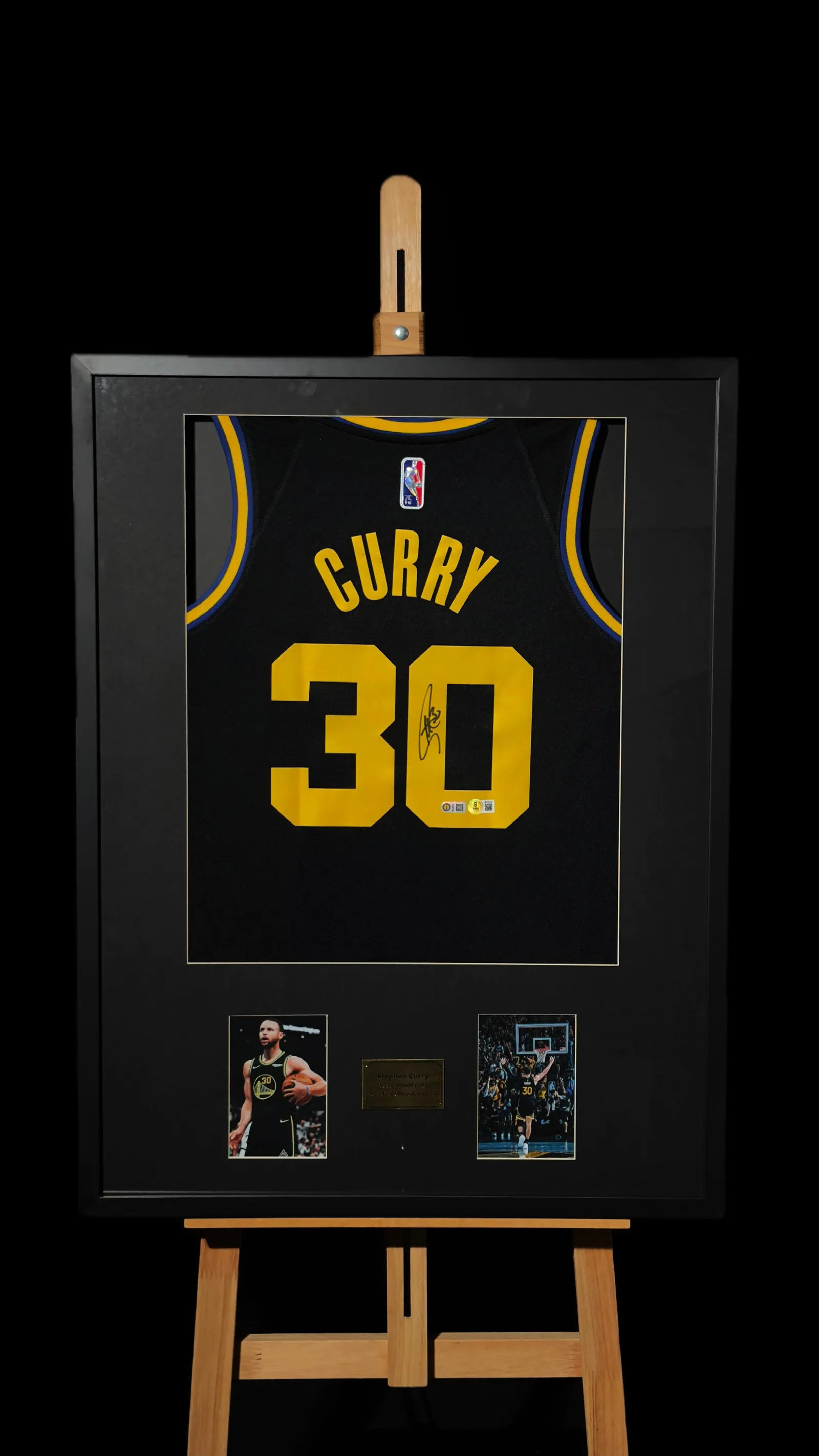 Stephen Curry autógrafo – quadro jersey Warriors 30, Stephen Curry