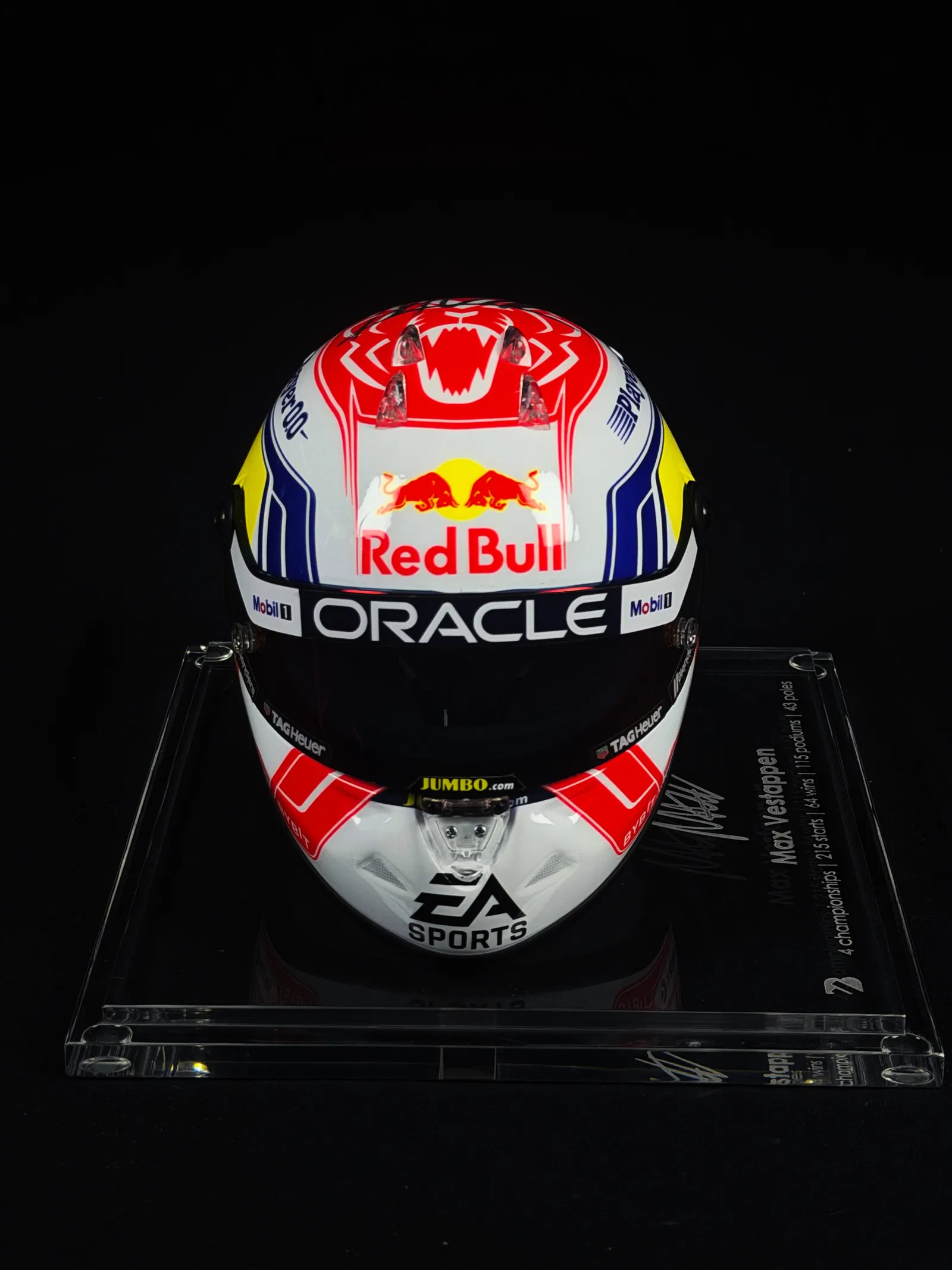 Max Verstappen autógrafo – mini capacete Red Bull, Max Verstappen