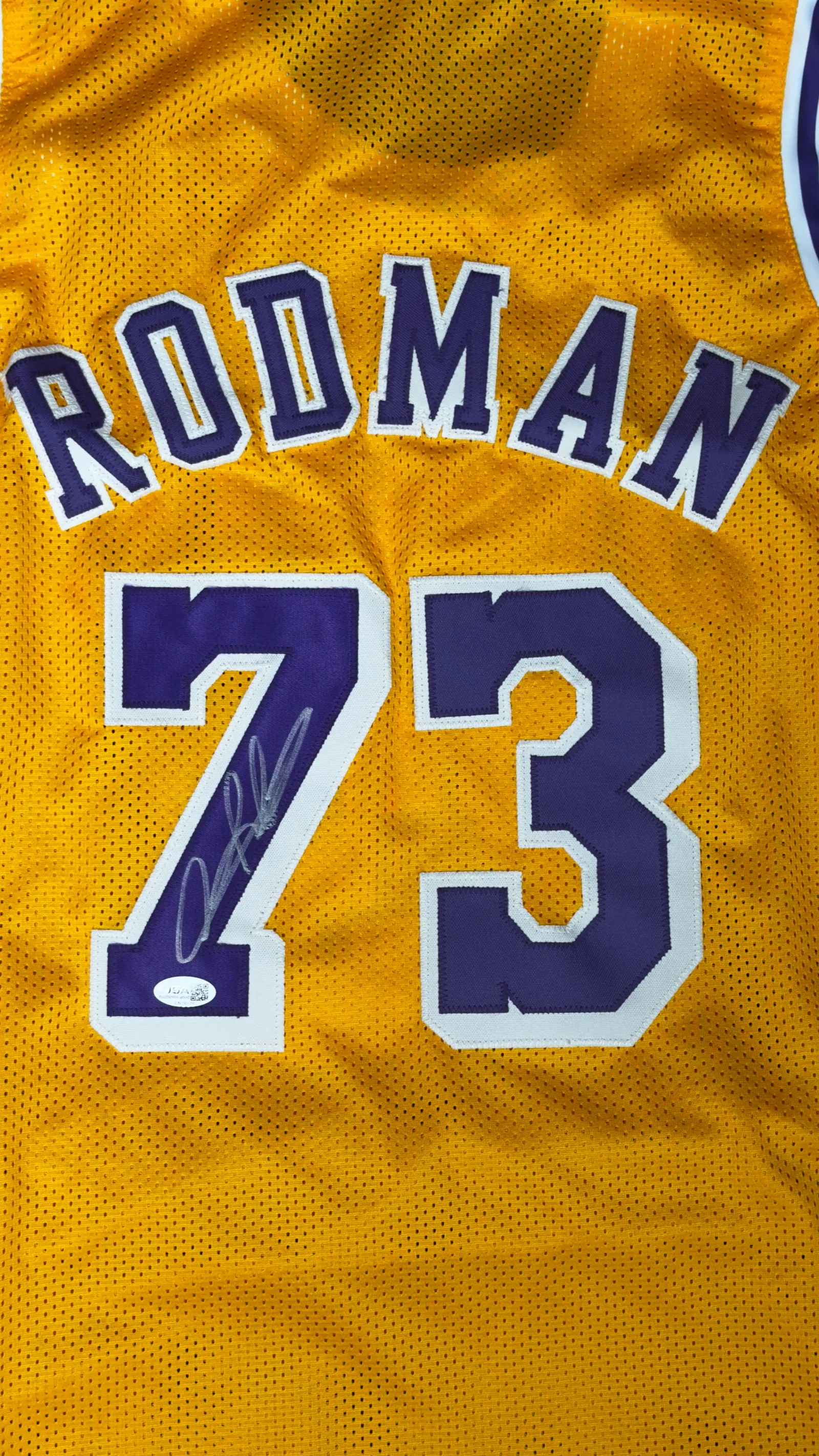 Dennis Rodman autógrafo – Jersey Los Angeles Lakers, Dennis Rodman