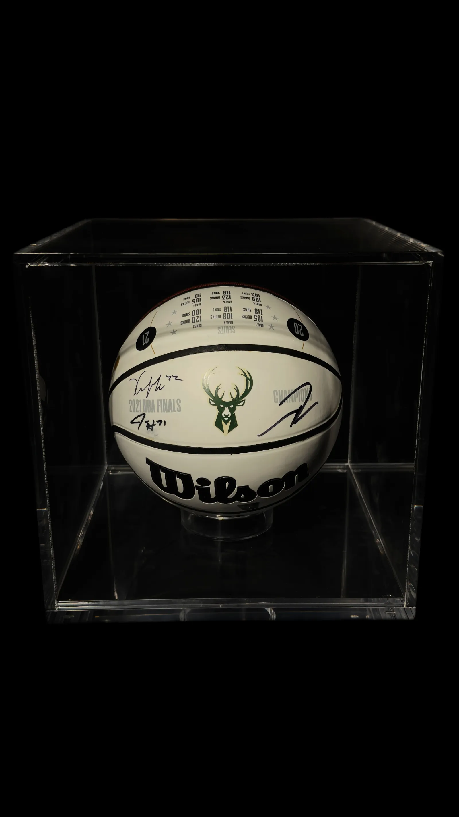 Milwaukee Bucks autógrafos – bola 2021 NBA Finals, Milwaukee Bucks
