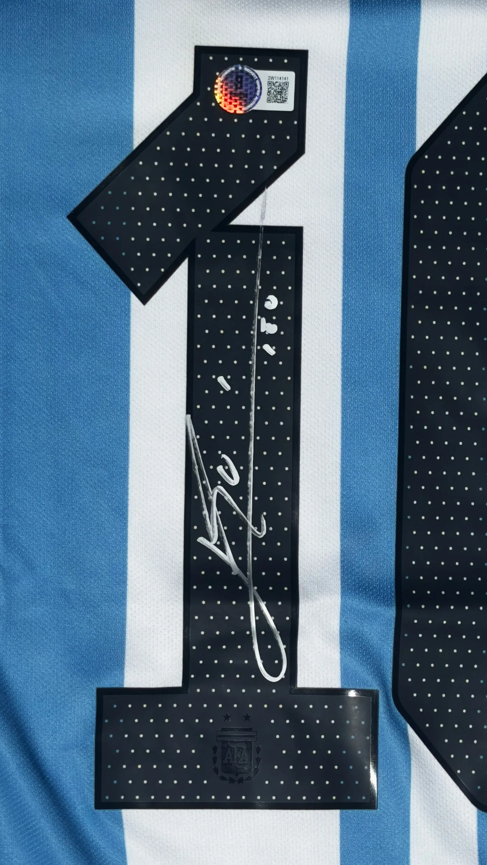 Lionel Messi autógrafo – camisa Argentina final da Copa do Mundo 2022, Lionel Messi