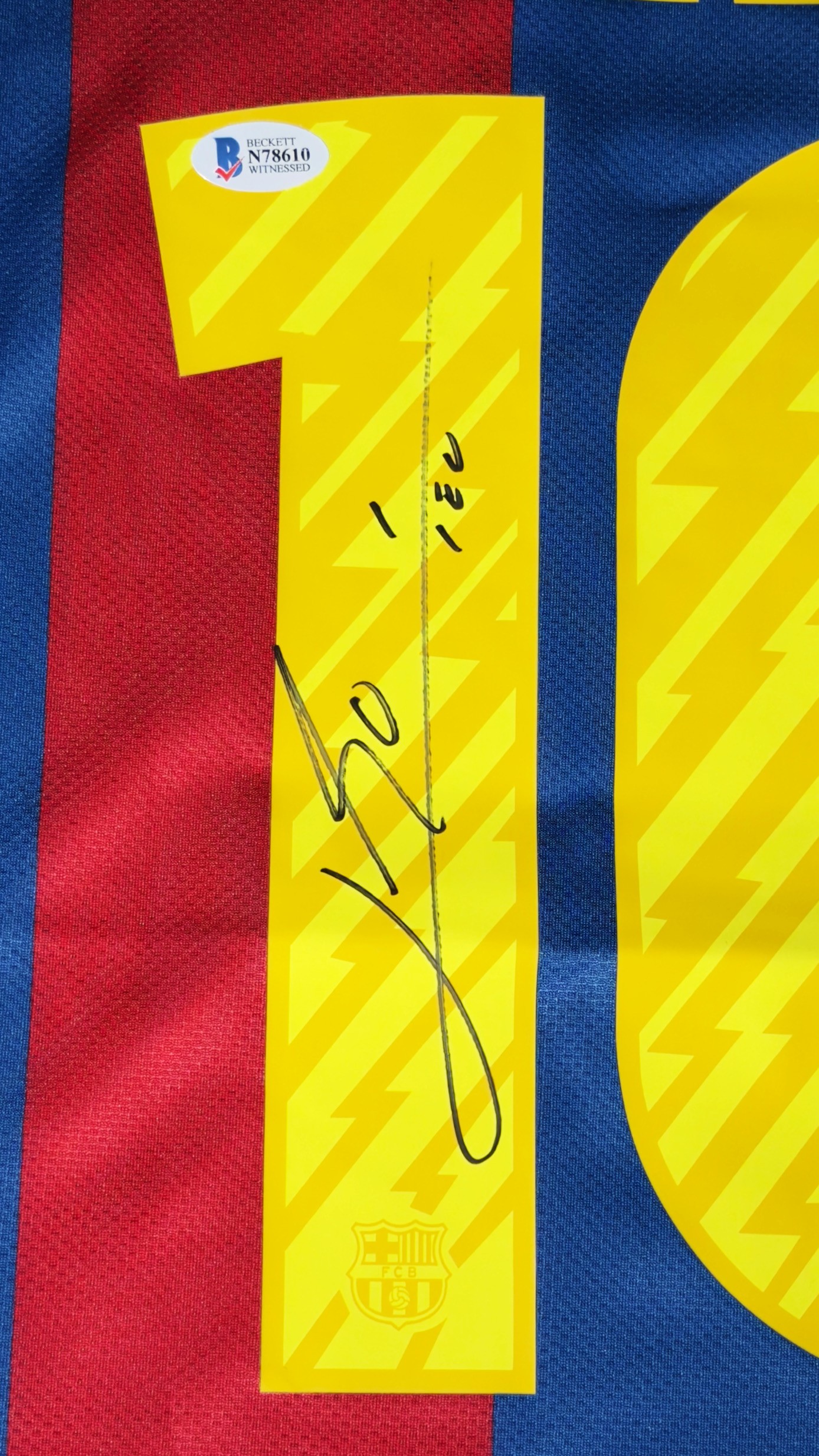 Lionel Messi autógrafo – camisa do Barcelona, Lionel Messi
