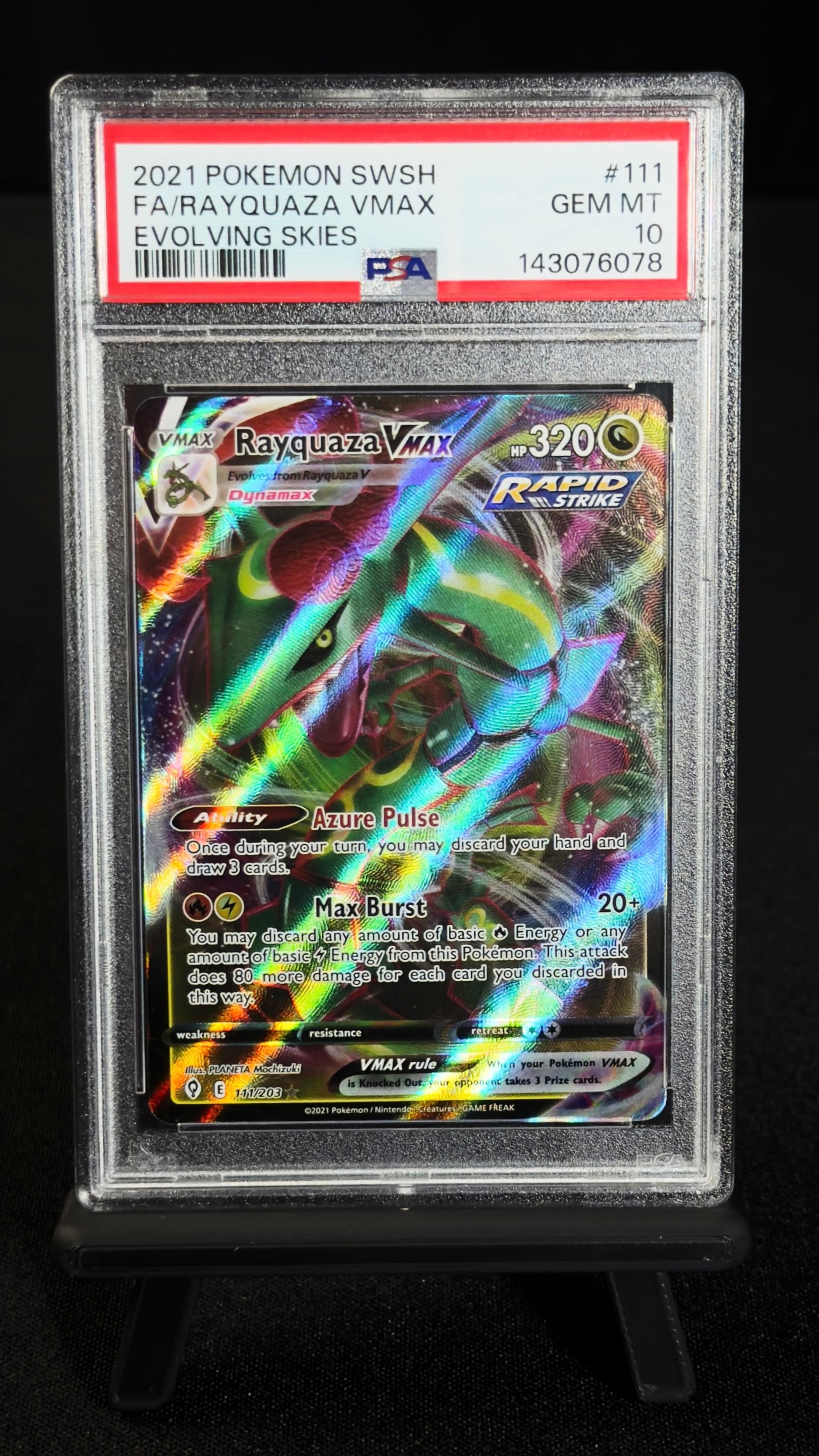 Rayquaza VMAX 111/203 – Evolving Skies 2021 PSA 10, Rayquaza