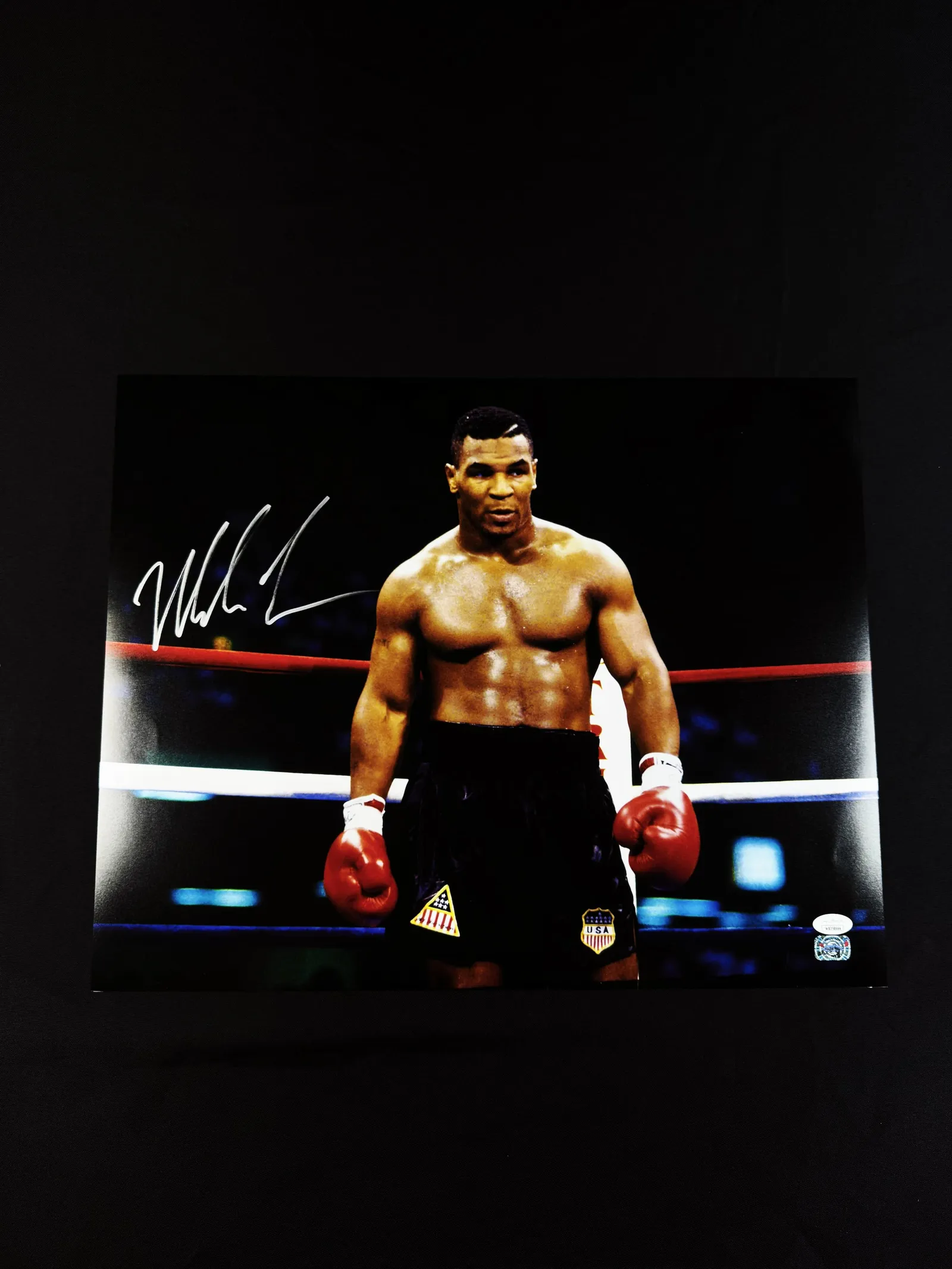 Mike Tyson autógrafo – pôster "no ringue", Mike Tyson