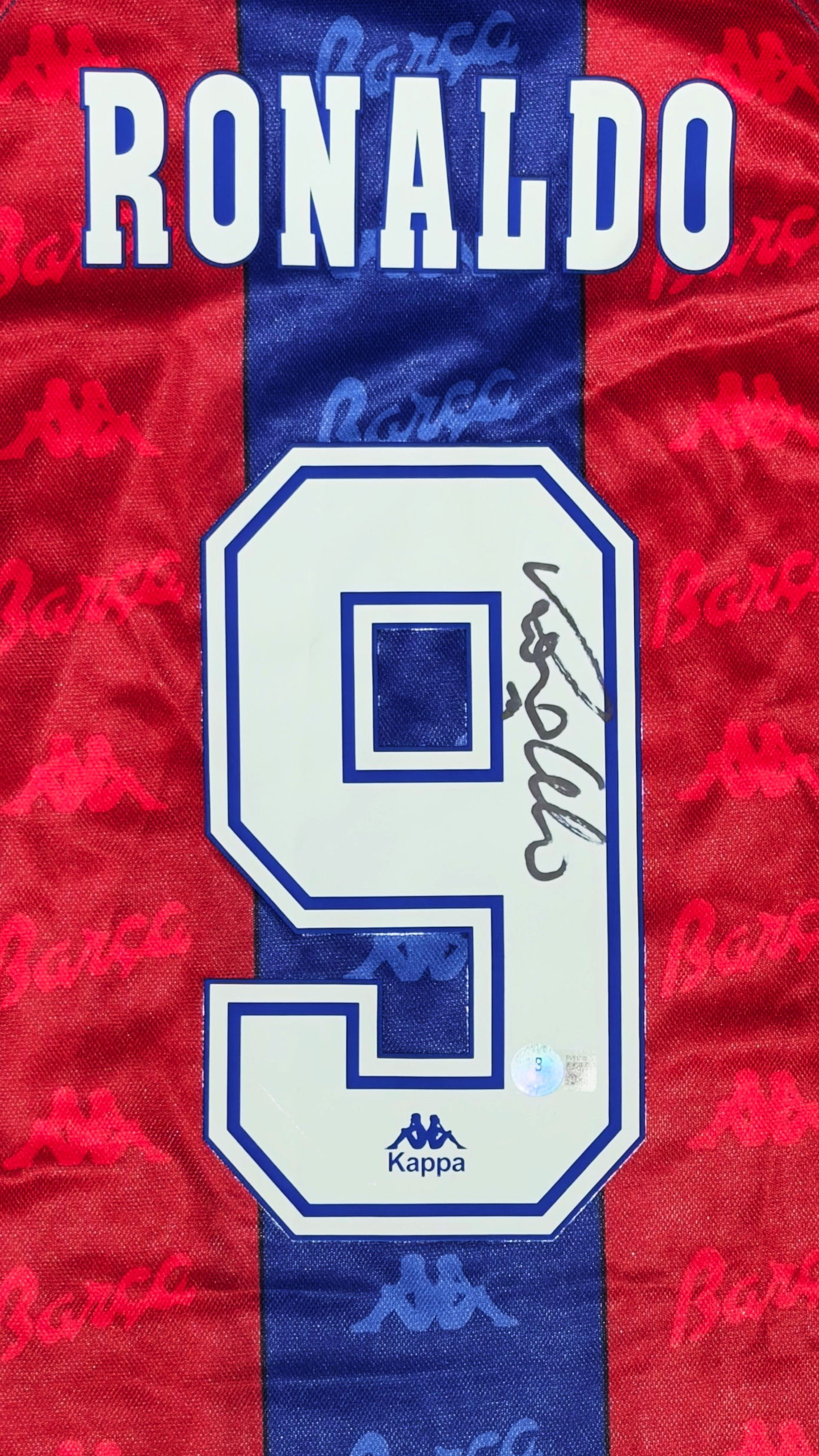 Ronaldo Fenômeno autógrafo – Camisa Barcelona, Ronaldo Fenômeno
