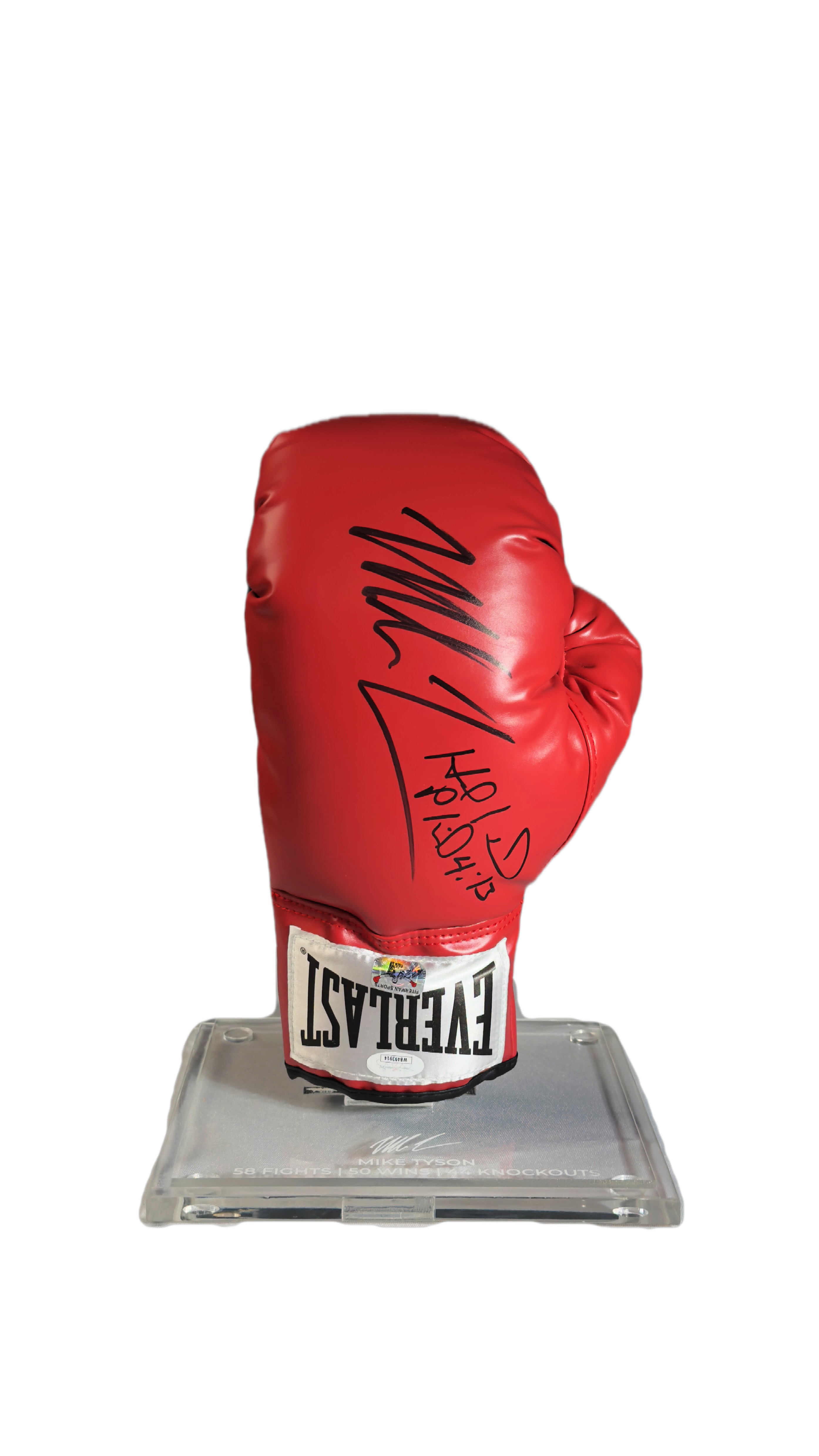 Mike Tyson e Evander Holyfield autógrafos – Luva de boxe Everlast, Mike Tyson e Evander Holyfield