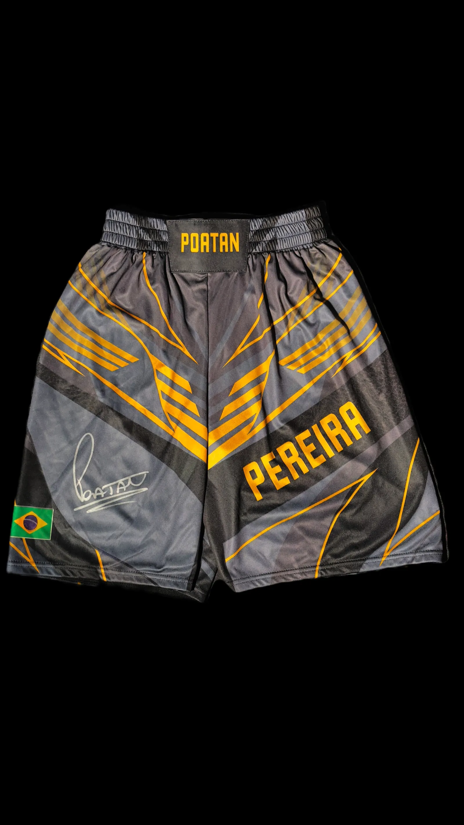 Alex “Poatan” Pereira autógrafo – shorts de combate, Alex Pereira
