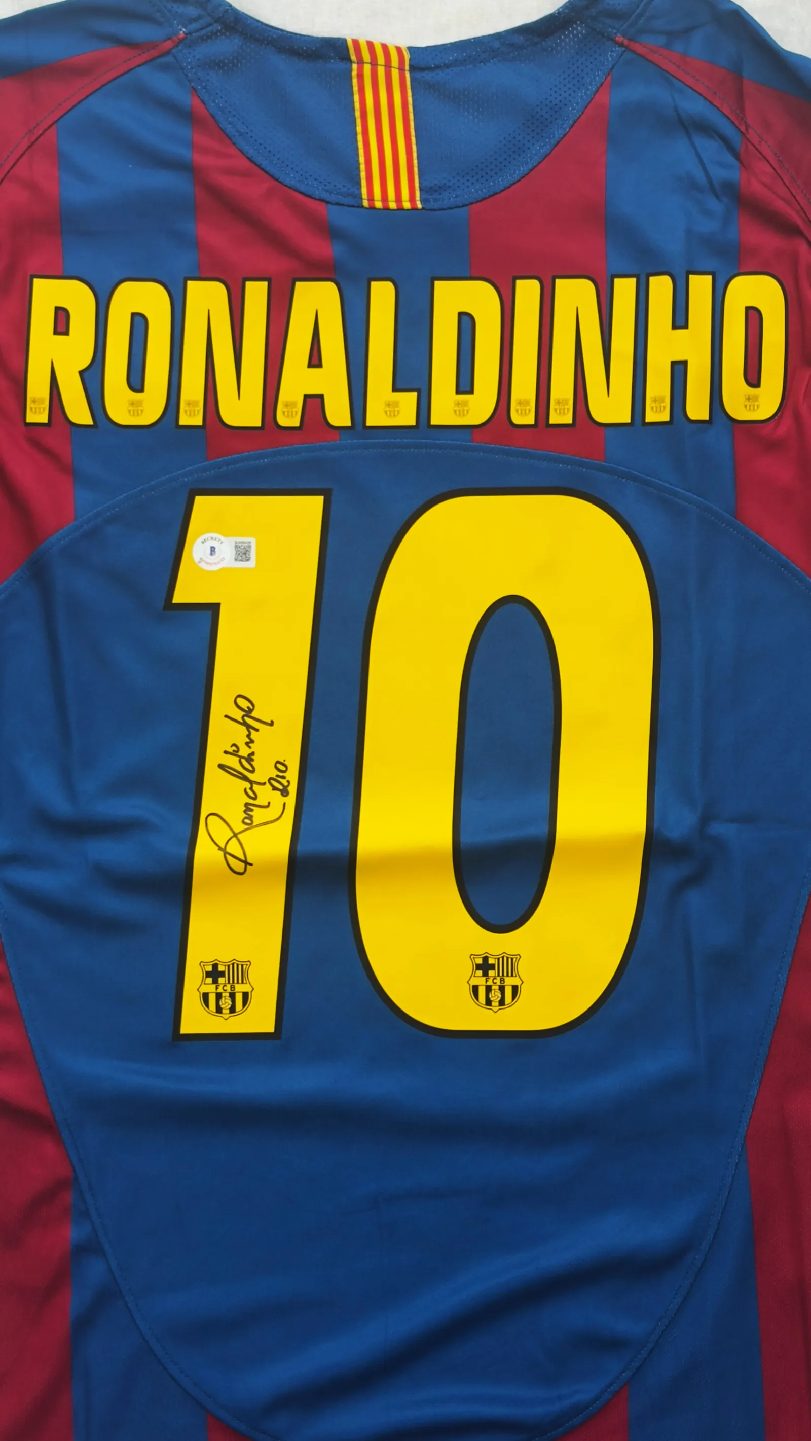 Ronaldinho Gaúcho autógrafo – Camisa Barcelona Final Champions League 2006, Ronaldinho Gaúcho