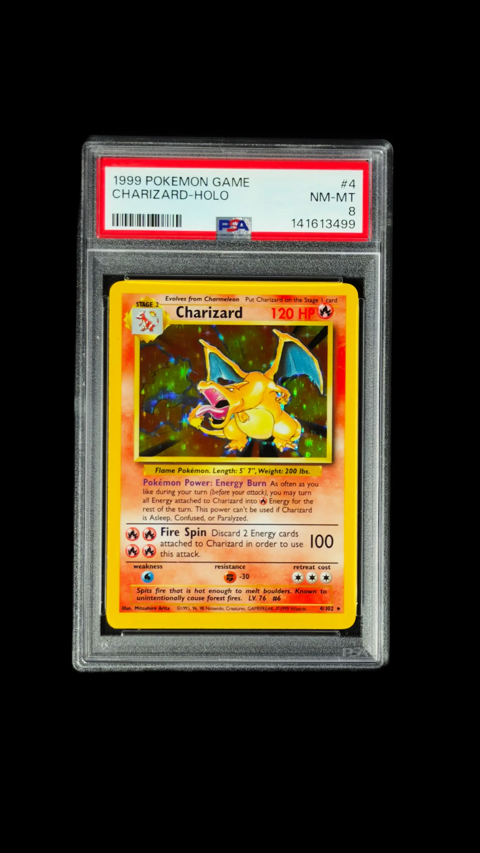 Charizard Holo PSA 8 – Base Set 1999, Charizard
