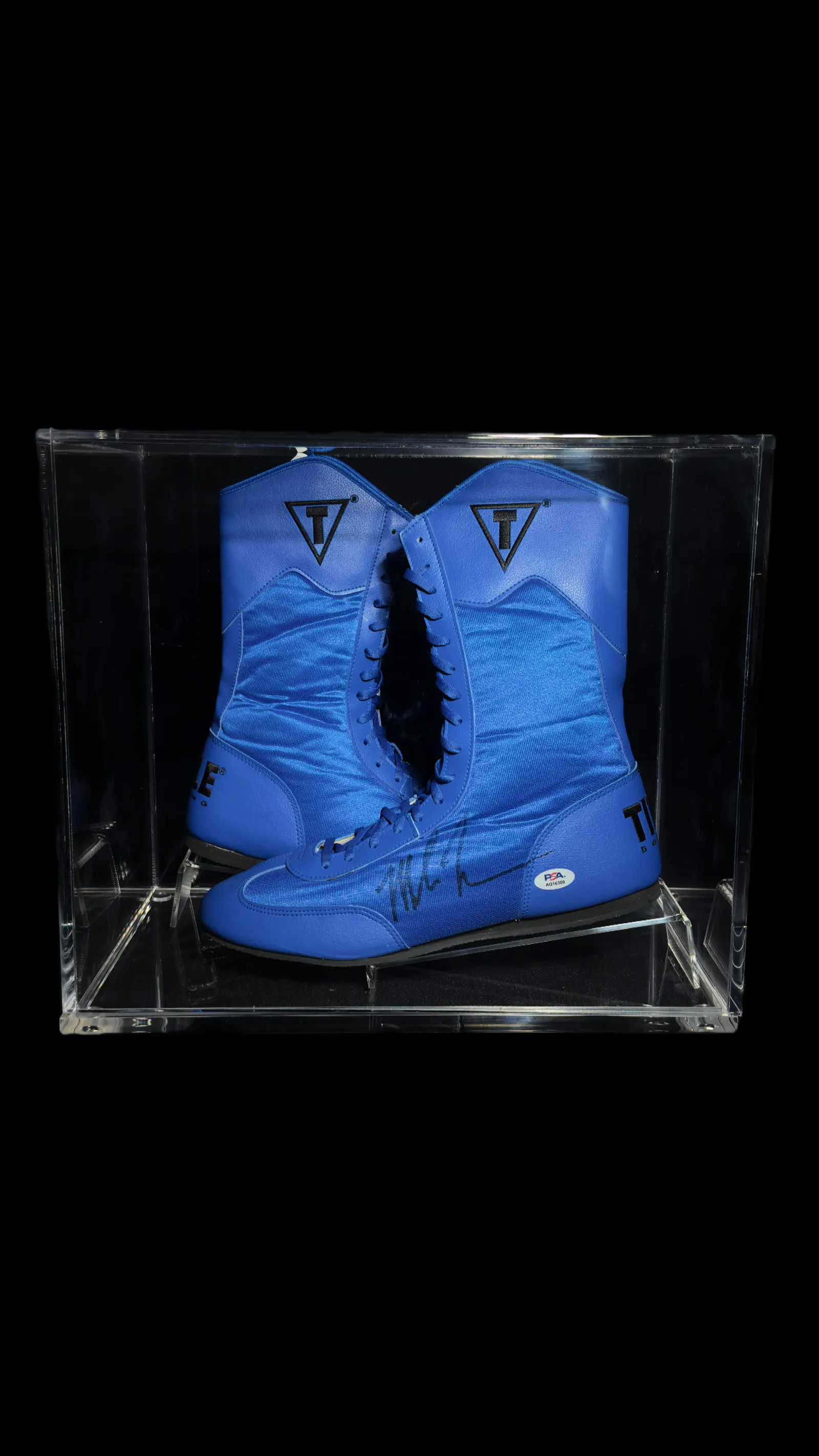 Mike Tyson autógrafo – bota de boxe Title, Mike Tyson