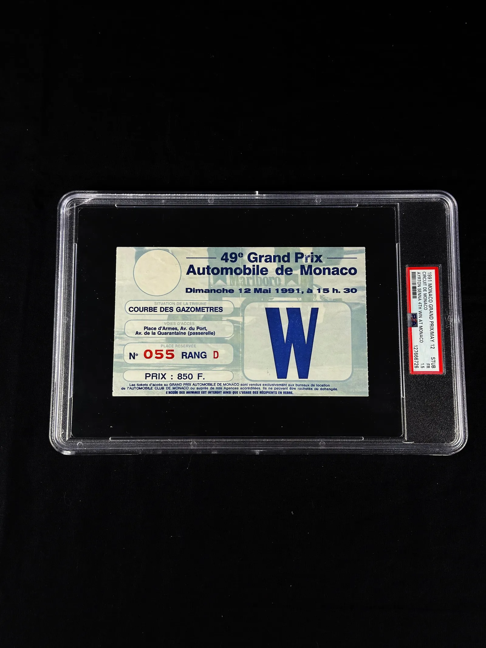 Ingresso GP de Mônaco 1991 – 4ª vitória de Ayrton Senna, PSA, Ayrton Senna